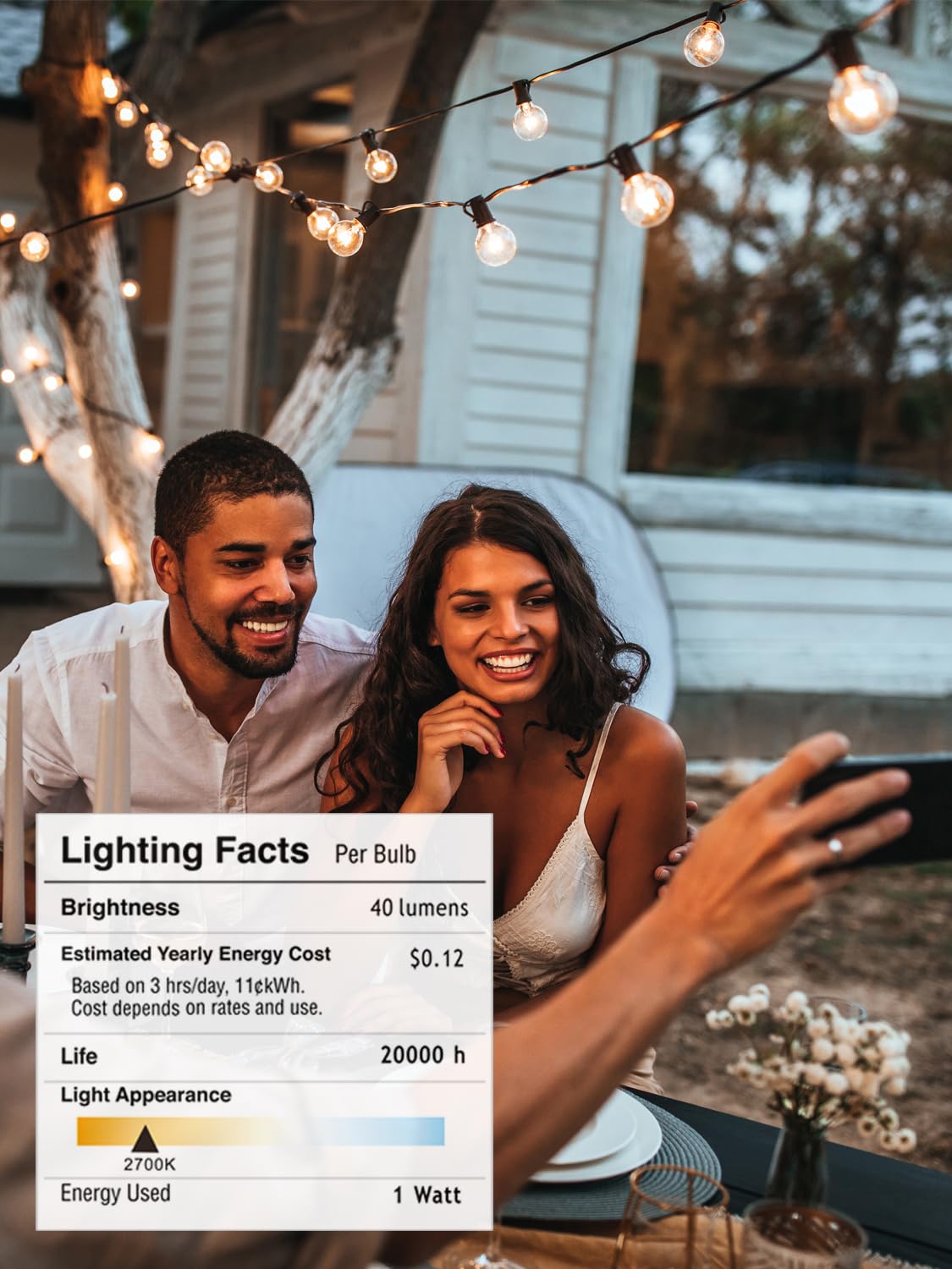 Damaing Outdoor String Lights 400Ft Patio Lights With 208 Shatterproof G40 Dimmable Globe Led Bulb, Waterproof Connectable Outdo