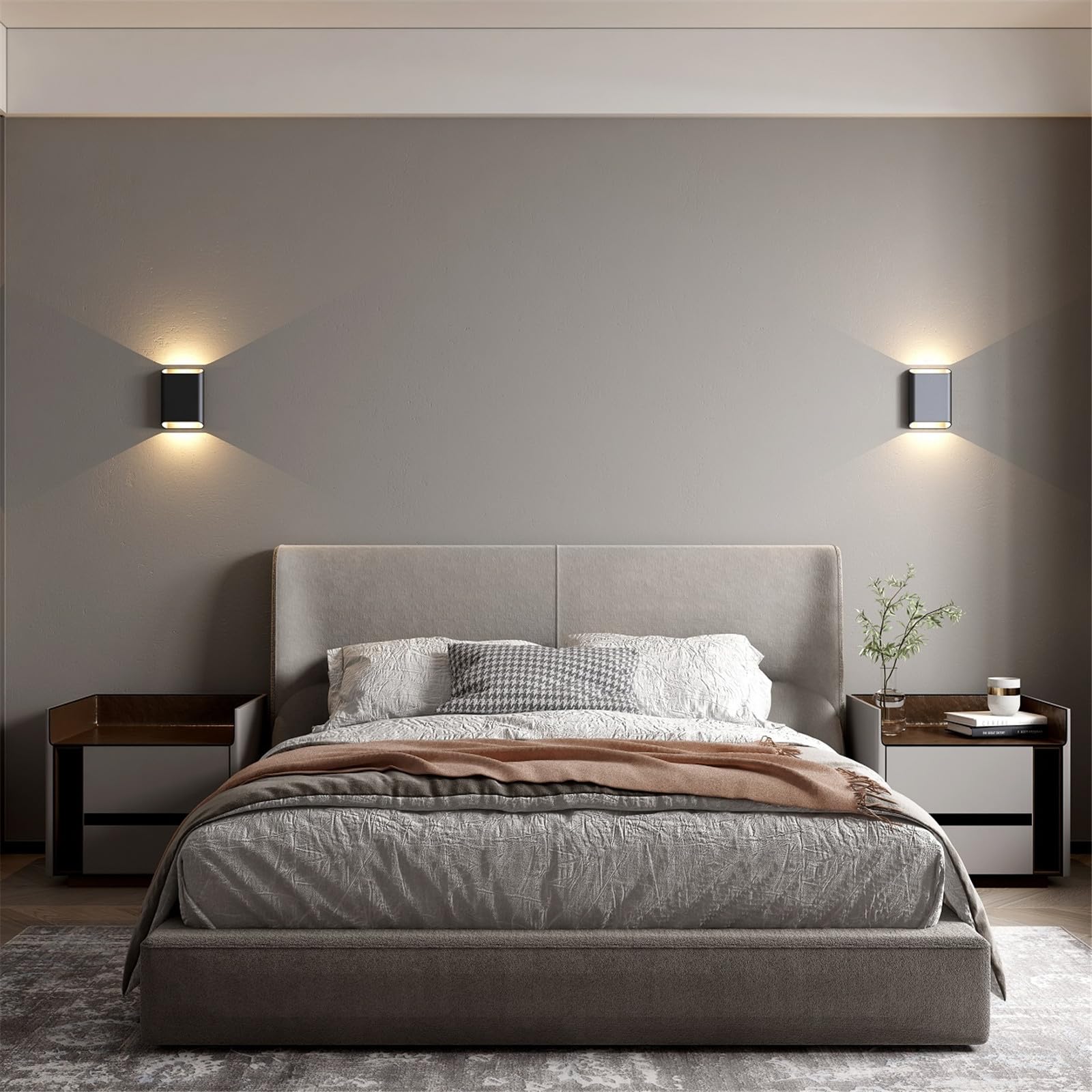 ilucezzo Outdoor Wall Sconces LED Dimmable 7.8" Black Metal IP65 Waterproof, Model 640888-001-BK