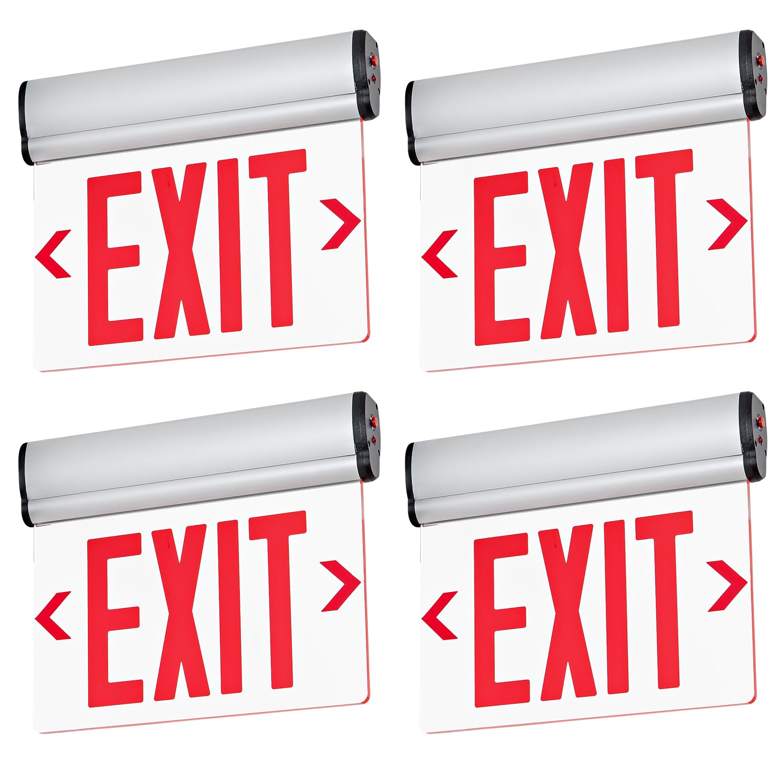TANLUX Red Exit Signs for Business, LED Edge Lit Exit Sign, UL 924, Hardwired Emergency Exit Lights with Battery Backup, Aluminu