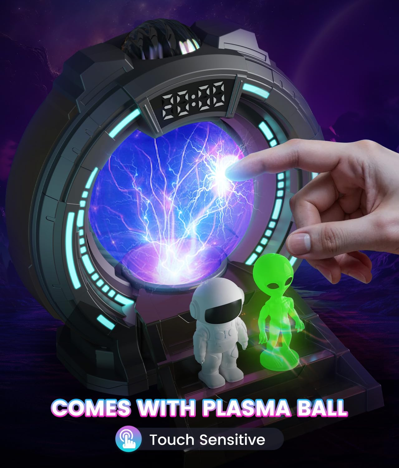 Northern Galaxy Light Projector with Plasma Ball,Remote Control LED Night Light Aurora Portal Projector with Bluetooth Speaker,