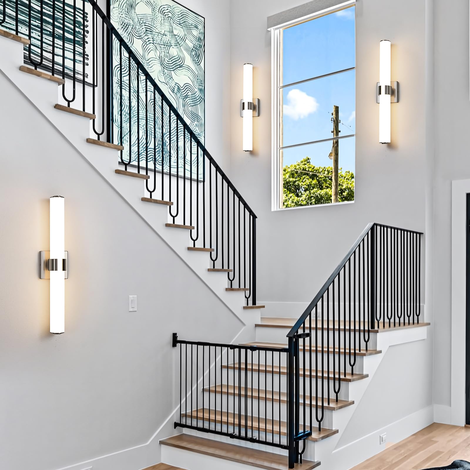 Aijiasi Brushed Nickel Vanity Lights - 22 Inch Modern Vanity Light Fixtures With Acrylic Shade, 28W Led 3000K Over Mirror Bathro