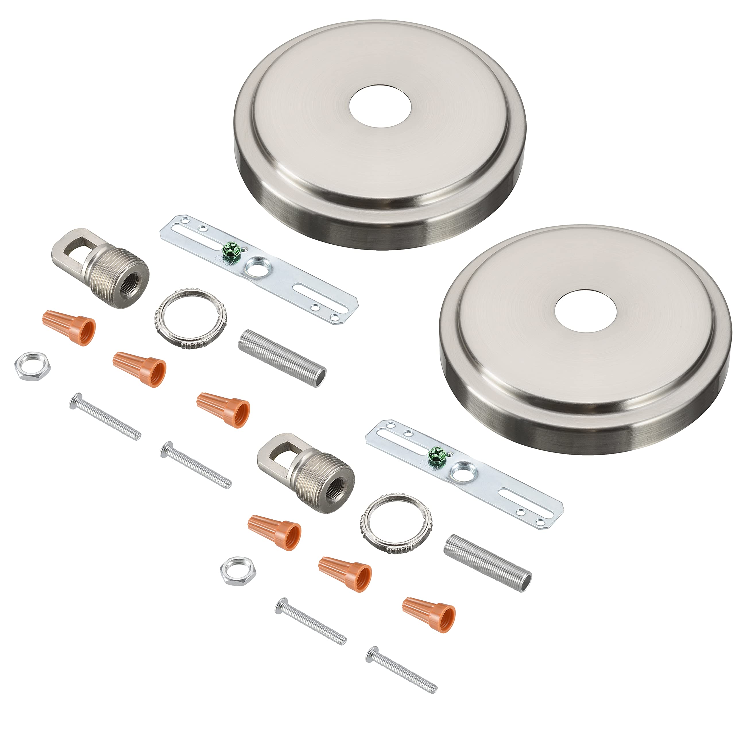 Aspen Creative 21507-22, Transitional Chandelier & Light Fixture Canopy Kit w/Collar Loop, Brushed Nickel, 5-1/8 Diameter, 1 Cen