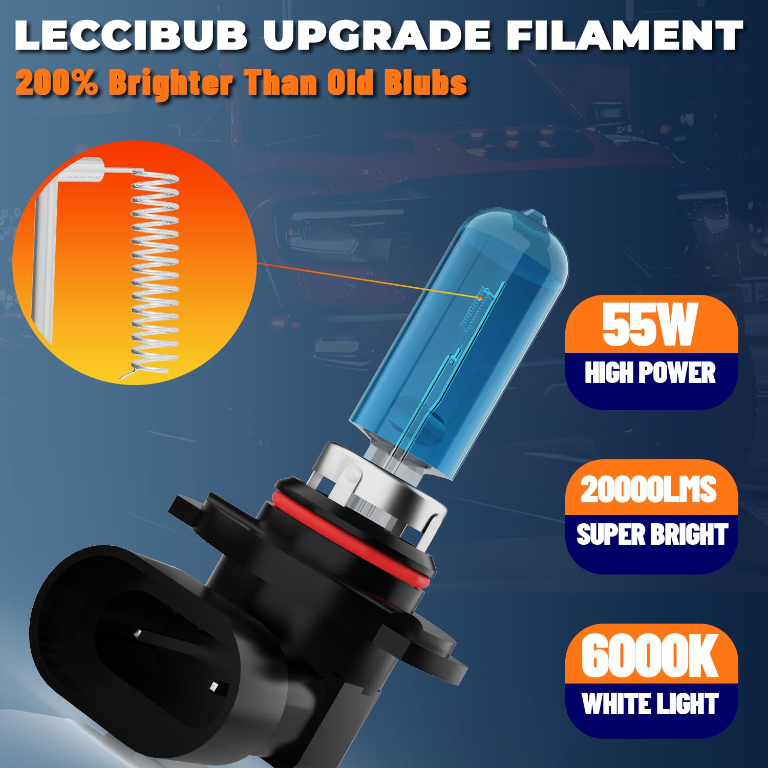 Leccibub Light Bulbs Compatible With Dodge Durango 2014-2015, 9012 High Low Beam + H11 Fog Lights Halogen Light Bulb Combo, Supe