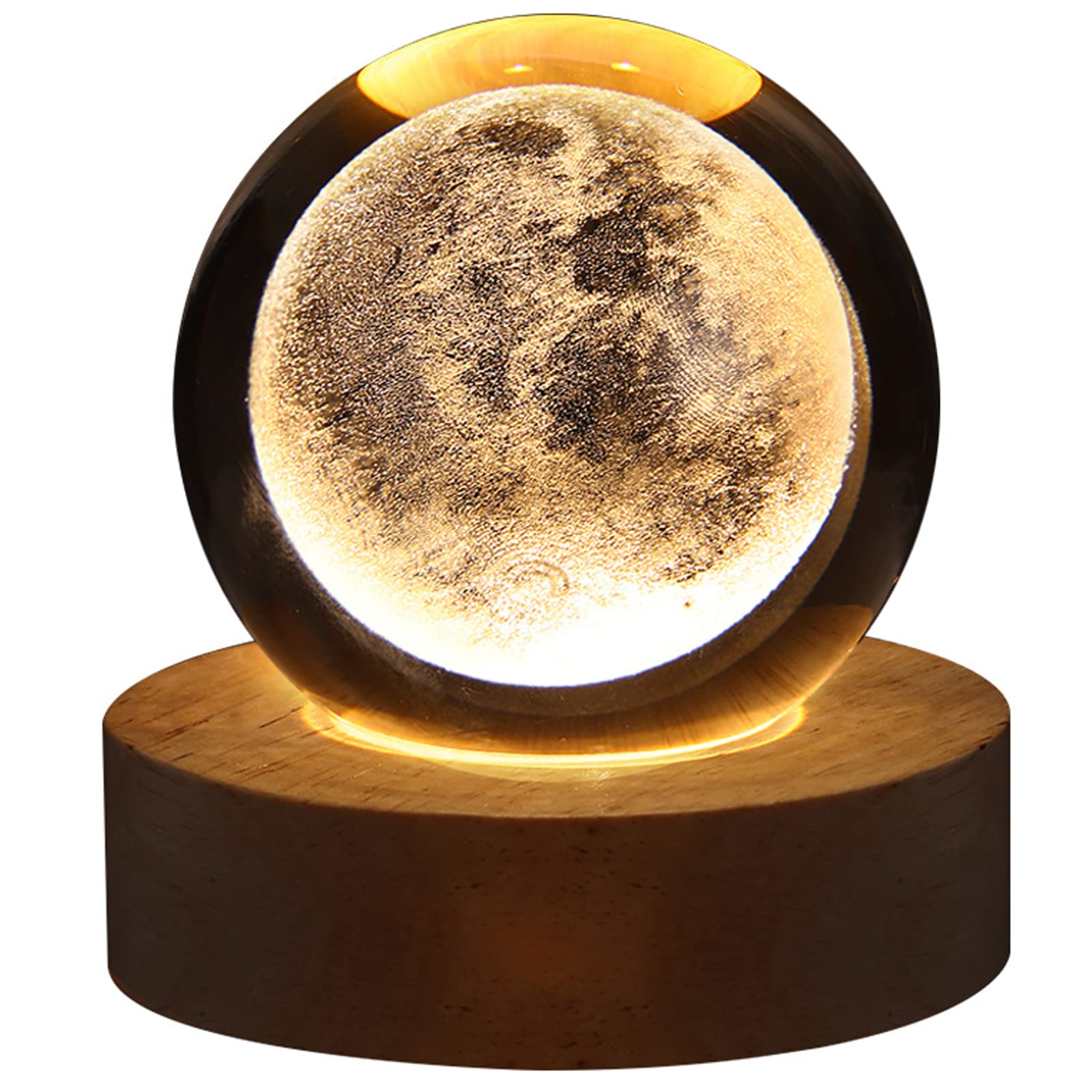 Dniebw 3D Night Moon Lamp Moon Light With Stand Ouch Control And Usb Rechargeable Gift For Boy Girl Friends Valentines Day Christmas Crystal Ball Astronomy Gifts