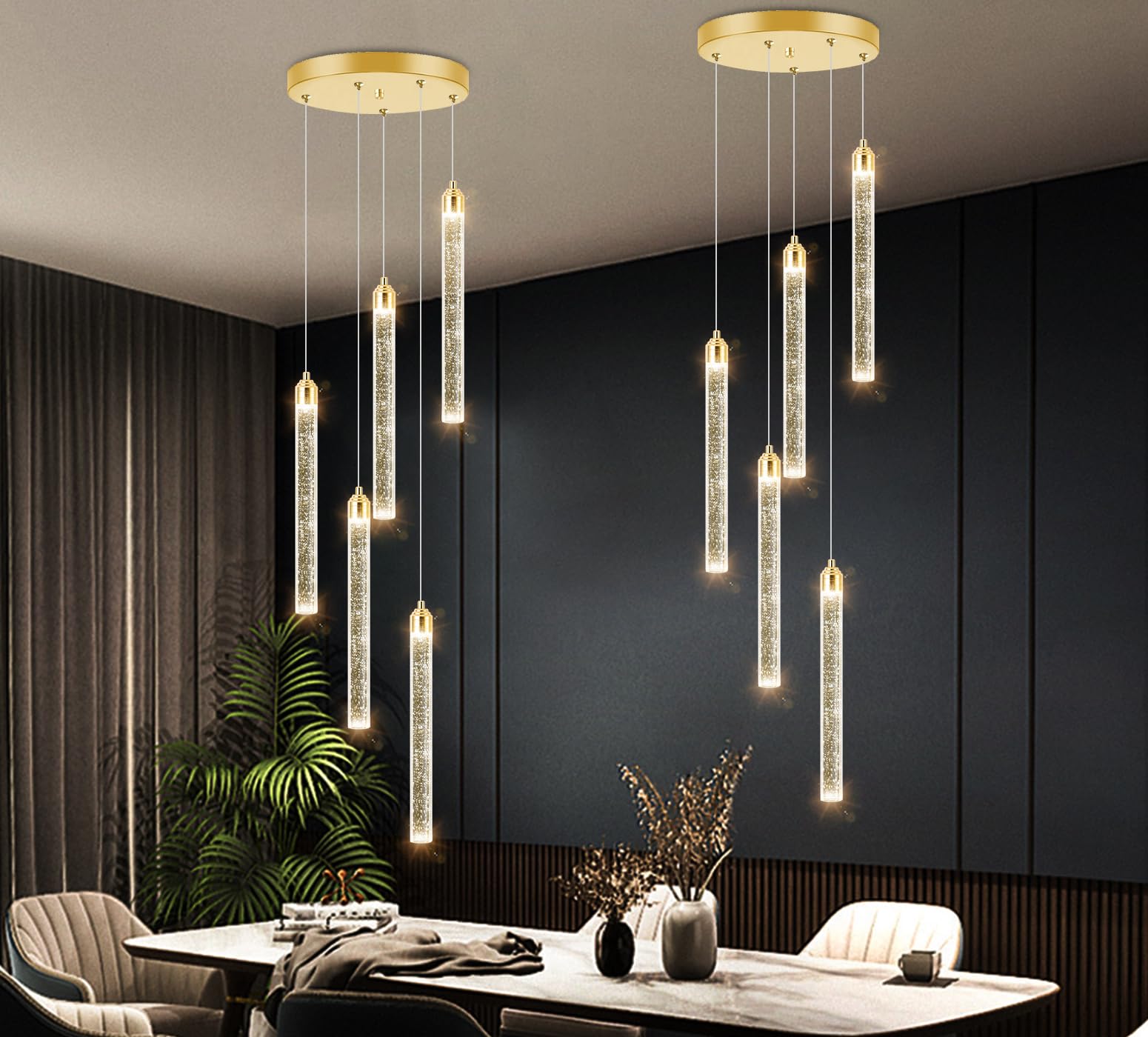 Mini Chandelier Modern Pendant Lights LED Bubble Crystal Kitchen Island Light Fixtures Gold Mini Pendant Lighting for Kitchen Is