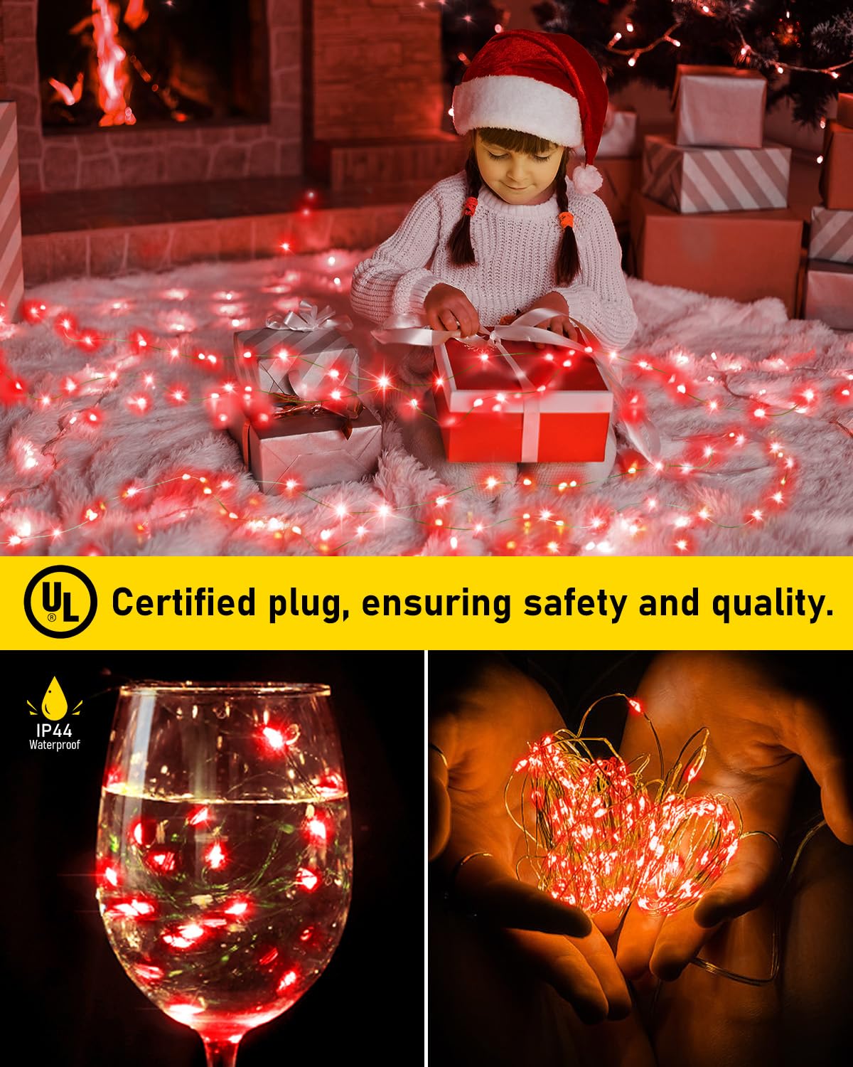 Knonew 203Ft Outdoor Christmas Fairy Lights Plug In,600 Led String Lights Outdoor Waterproof 8 Modes Memory Times For Wedding Be
