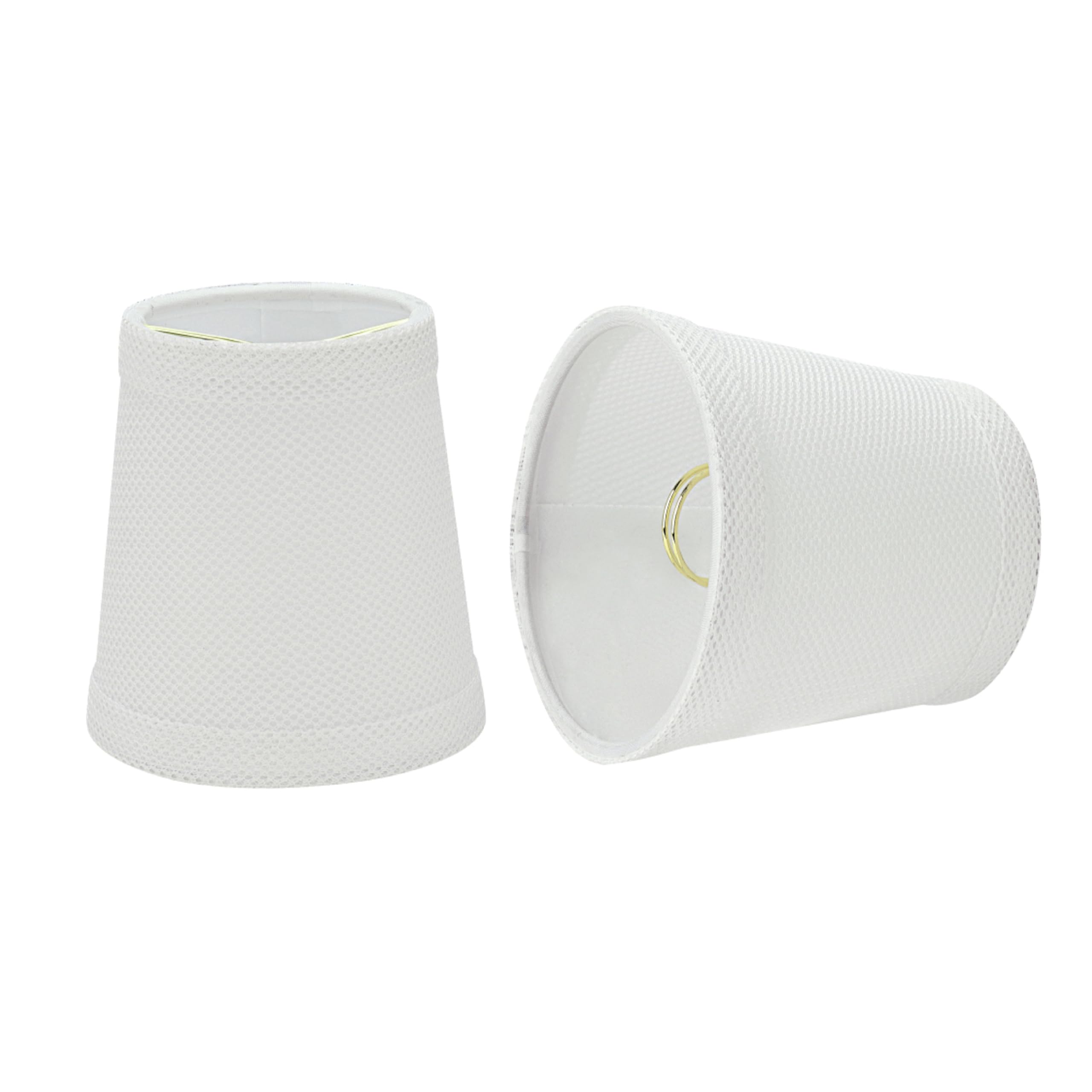 Aspen Creative 32719-5A, Empire Clip-On Chandelier Lamp Shade, White, 3&quot; Top x 4&quot; Bottom x 4&quot; Slant Height, Set of 5