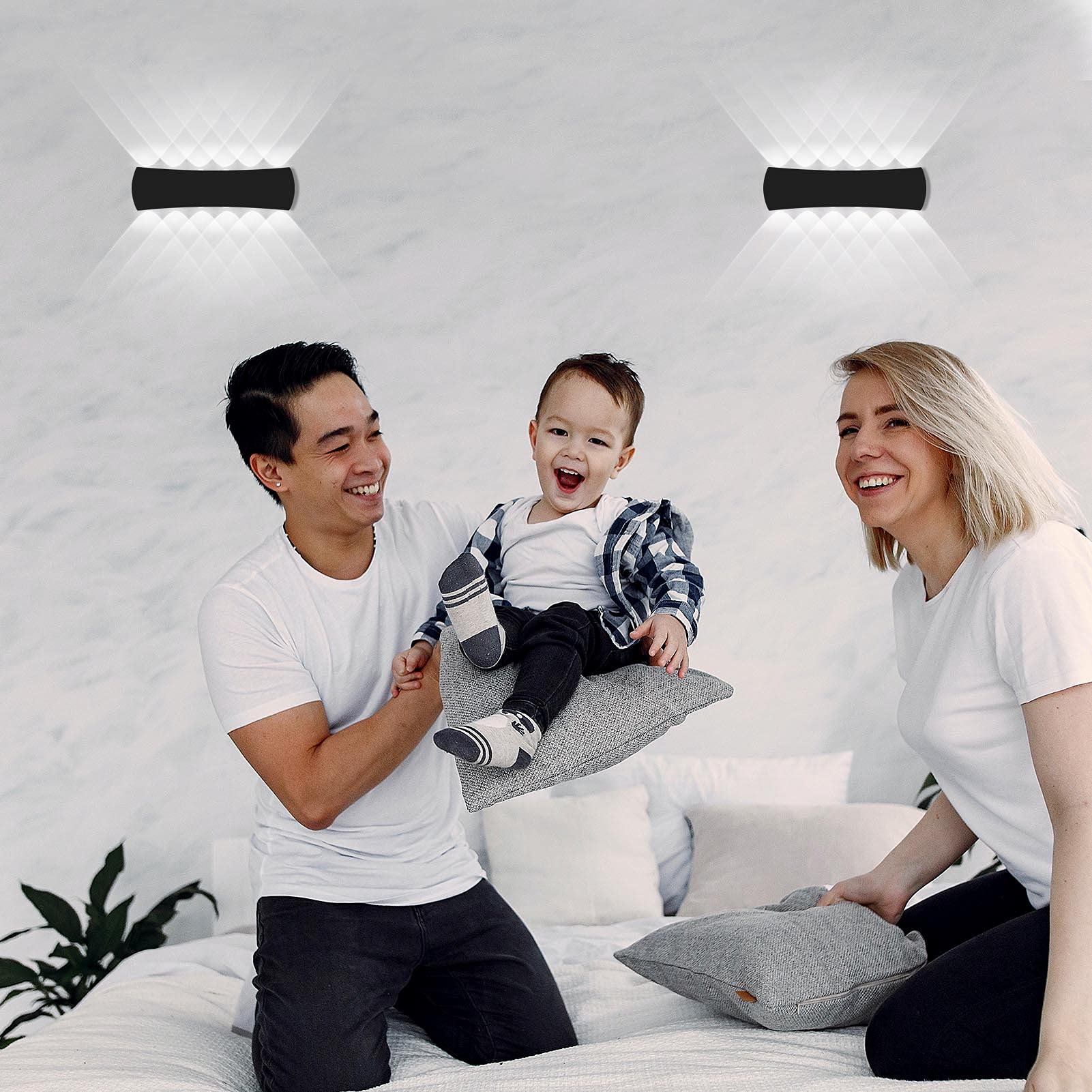 Kawell LED Wall Sconce Light, 12W Aluminum, IP65 Waterproof, Up Down Design, Black 6000K, Model K33-AU342-BK-CW