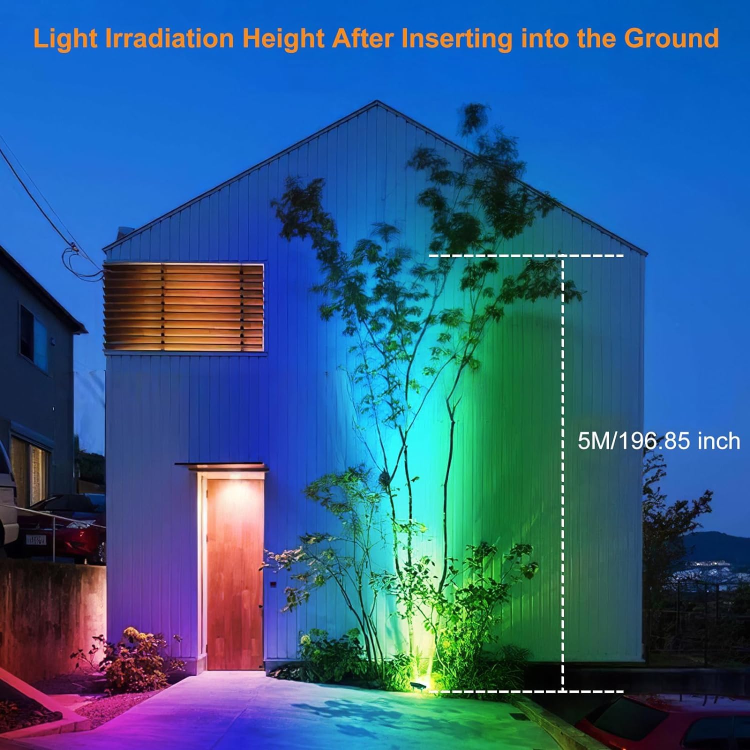 MEIKEE 35W RGBW LED Flood Lights - 3500LM Color Changing Security Lights, IP66 Waterproof, Black, 4 Pack, Model RFLB025