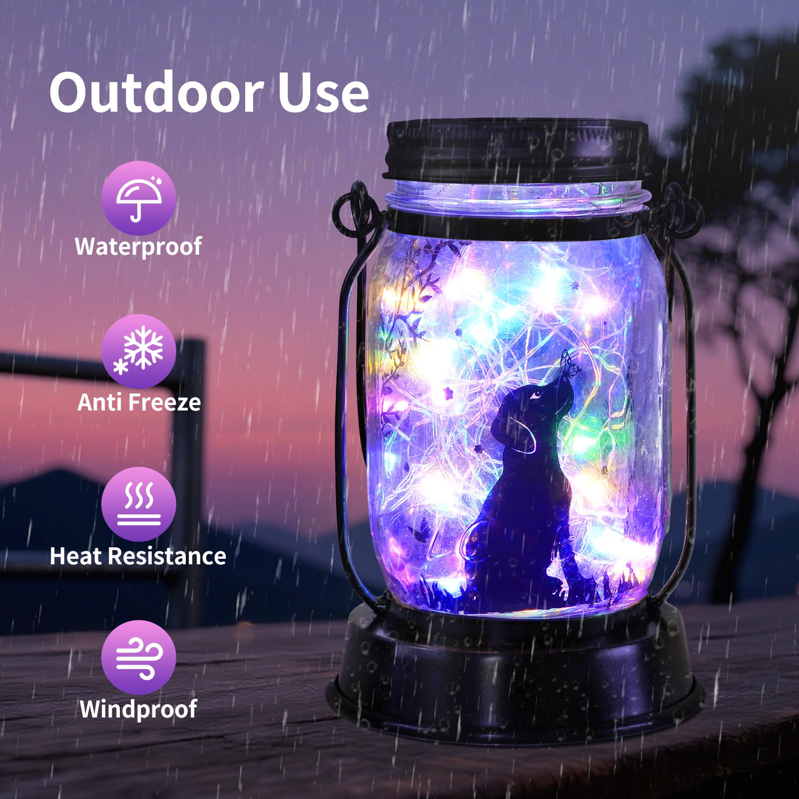 kyoryuger Dog Lanterns - Waterproof Colorful Hanging Lights for Yard Decor