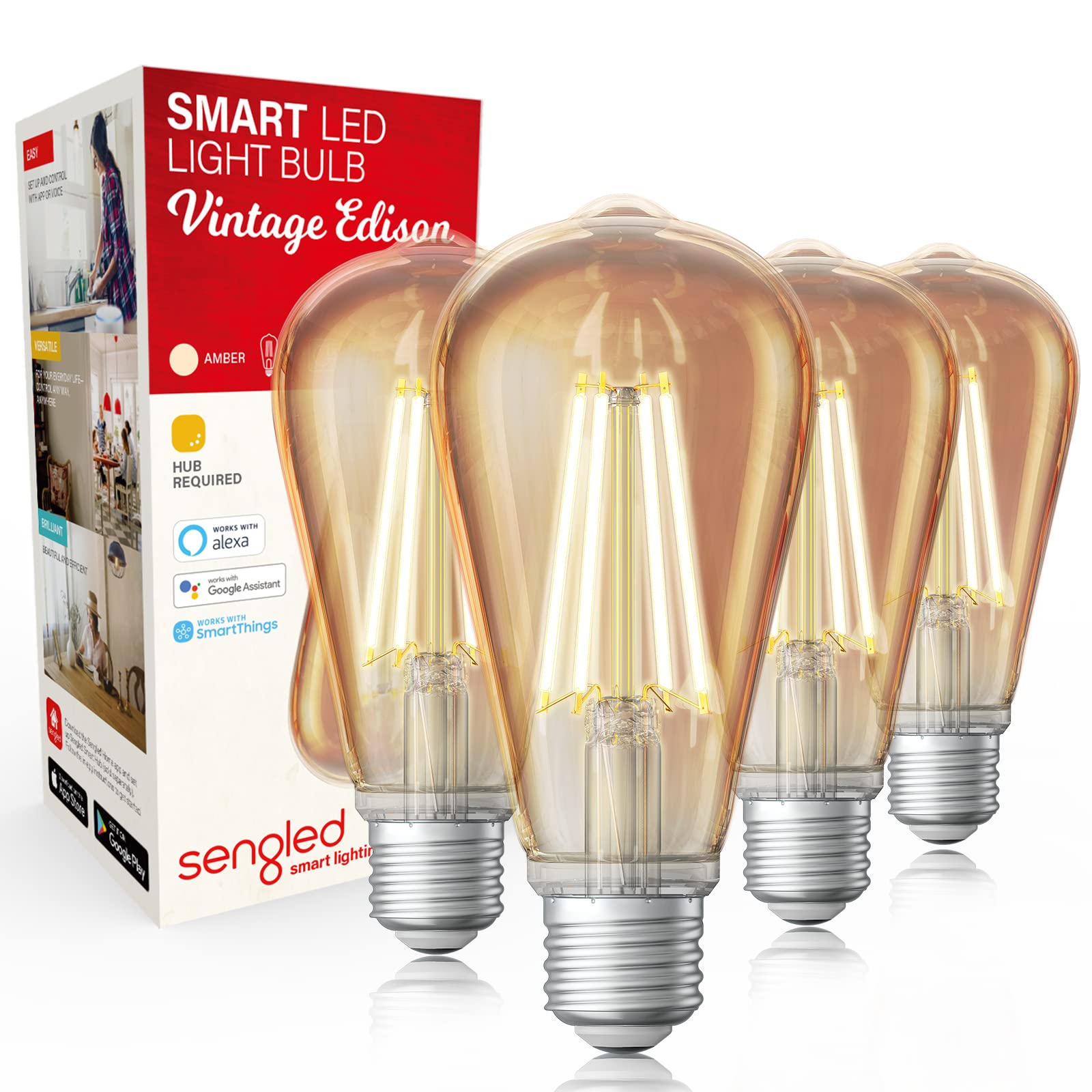 Sengled Zigbee Smart Light Bulbs, Smart Hub Required, Work With Smartthings And Echo With Built-In Hub, Voice Control With Alexa