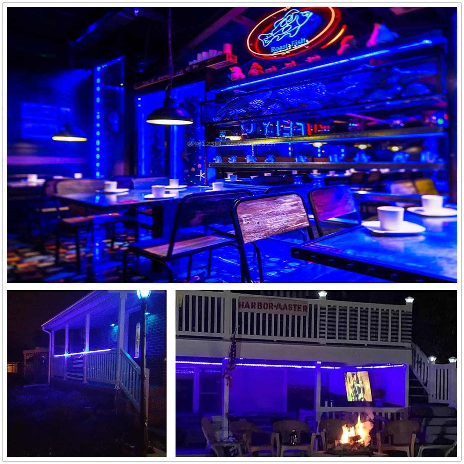 Tuanchuanrp 100Ft Blue Waterproof Rope Lights, Cuttable Outdoor String Lights For Garden & Christmas