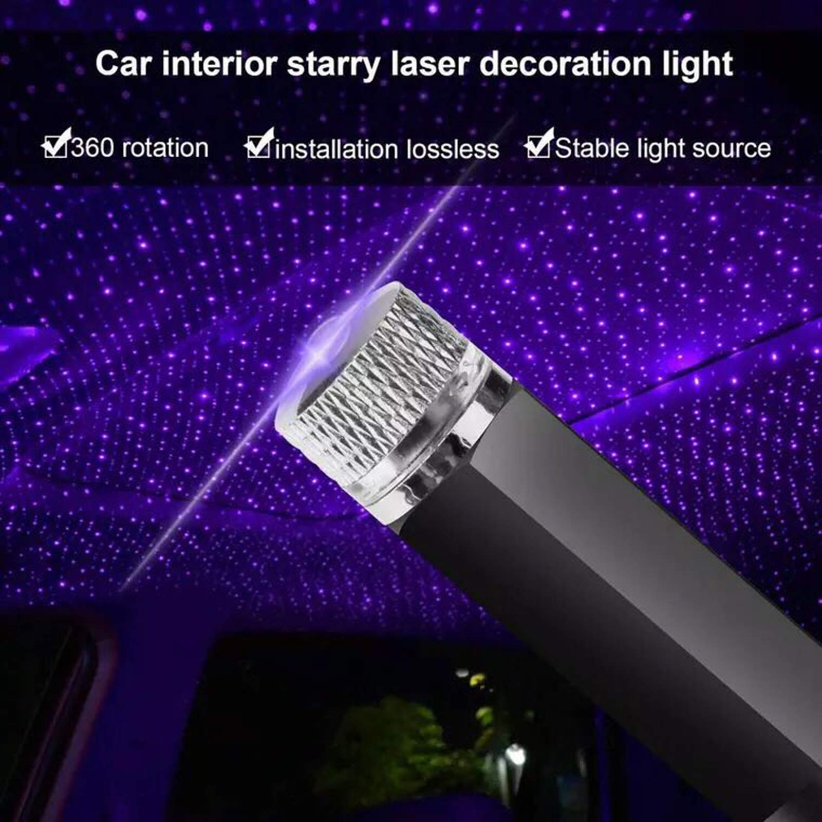Usb Star Projector Night Light, Adjustable Romantic Starry Sky Projector Car Light, Portable Atmosphere Decorative Auto Roof Lig
