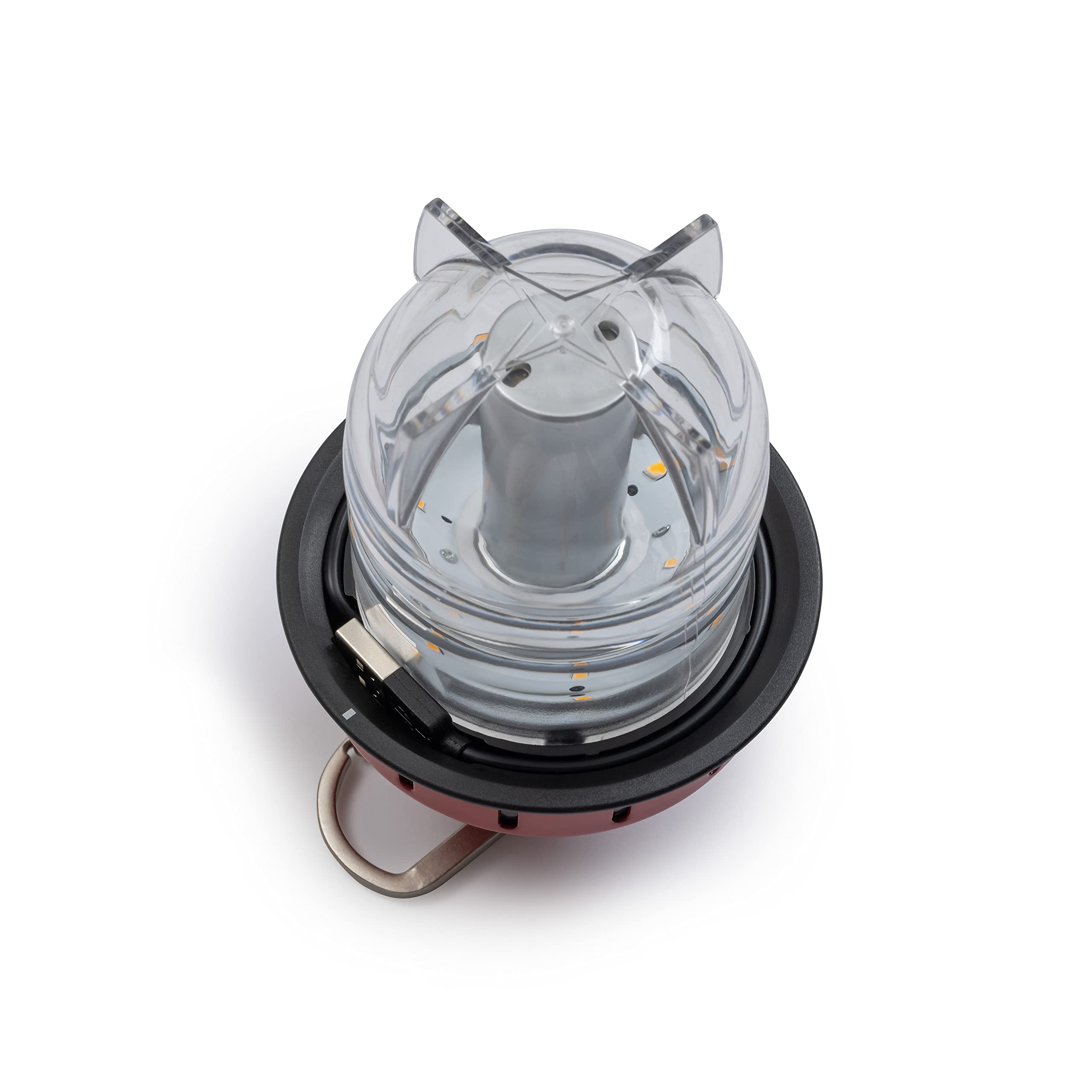 Barebones Beacon Hanging Light – Red LED Lantern, Weatherproof, 6" x 3", Rechargeable, Model LIV-296