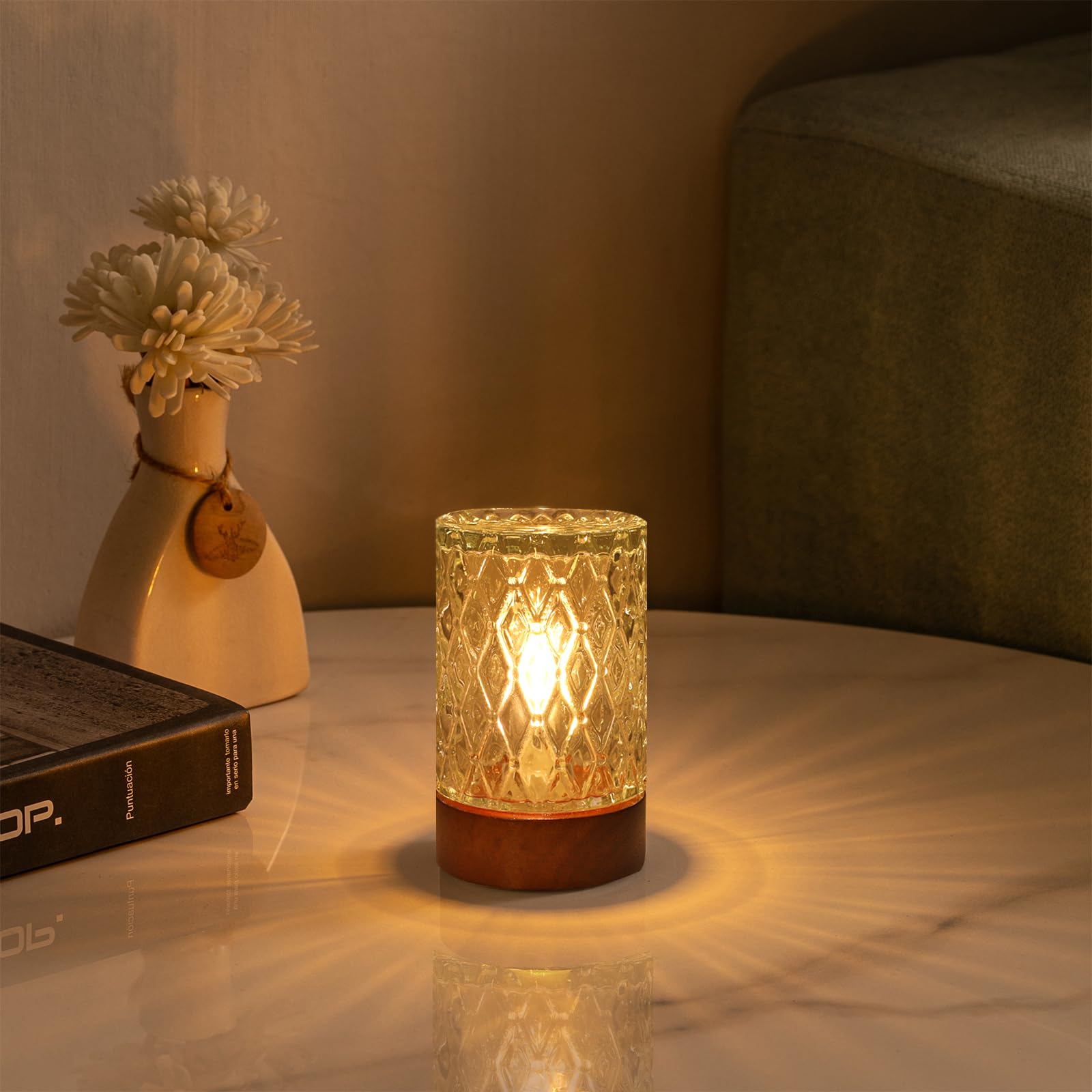 PWTZMYXGS Mini Cordless Battery Night Light,Sleep Nightlights with Timer, Battery Operated Lamp Vintage Lamp for Bedroom,Kids Ro