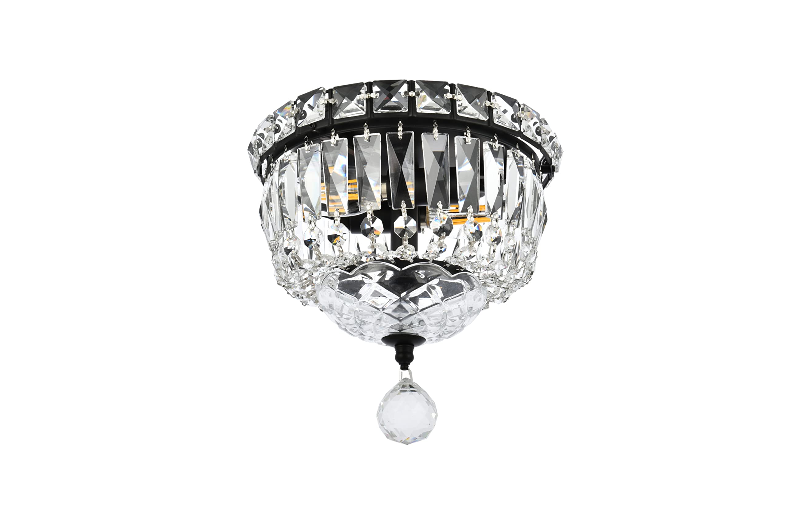 Elegant Lighting Tranquil Clear Royal Cut Crystal 2 Light Flush Mount in Chrome Finish - 8W x 7H