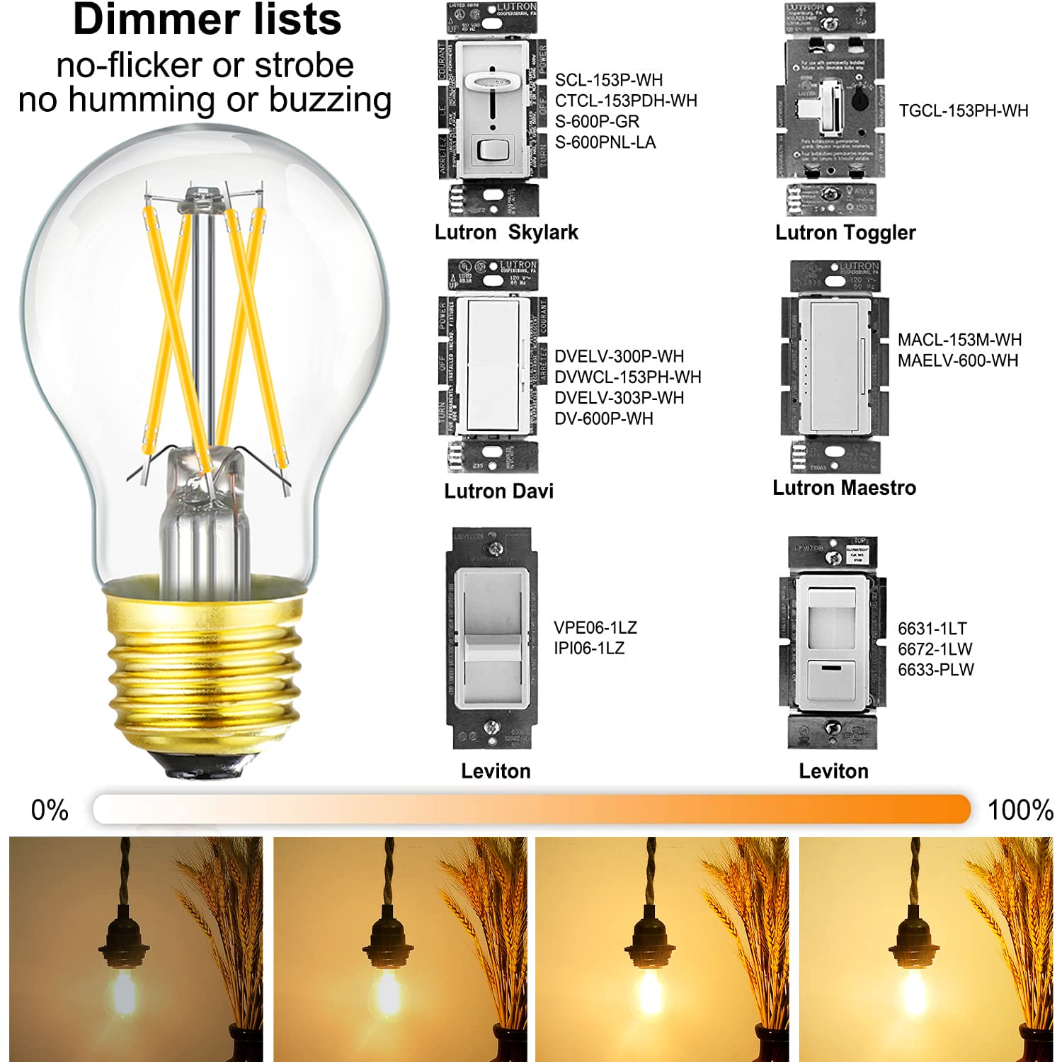 Dimmable E26 Led Bulb 6W Equal 60 Watt Vintage Led Edison Bulb Ac120V A15 Led Bulb For Ceiling Fan Light Bulbs,Appliance Bulb An