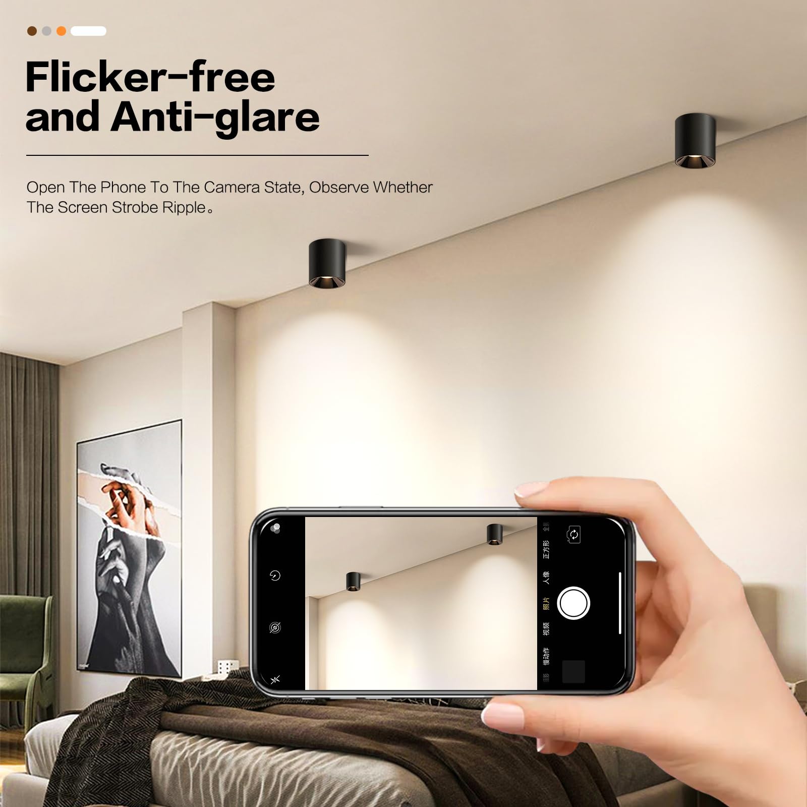 Okeli 20W Dimmable Led Ceiling Light Fixture, 4000K Cylinder, 3 Pack For Home Lighting