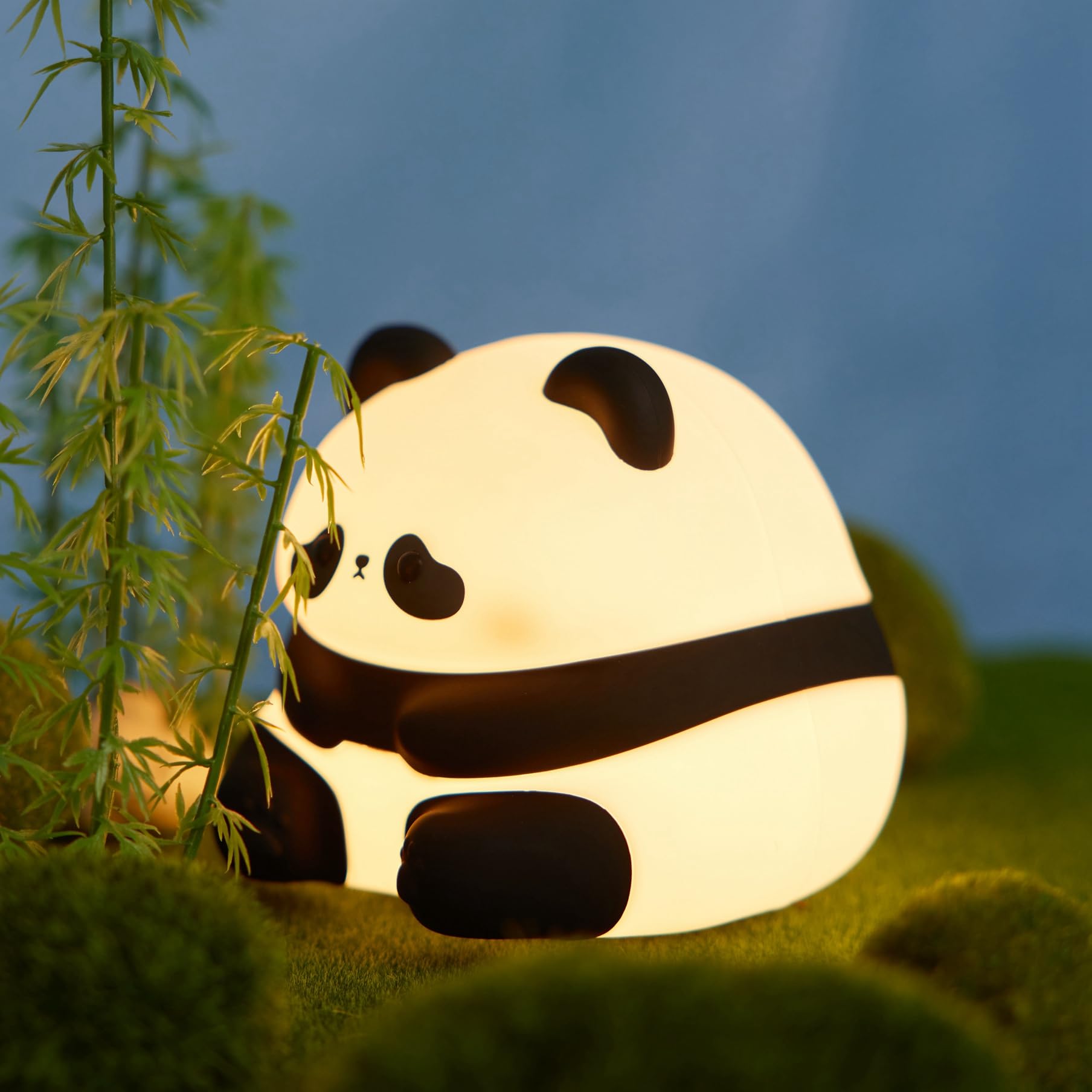 DREAMING MY DREAM Cute Panda Night Light, LED Squishy Novelty Animal Night Lamp, 3 Level Dimmable Nursery Nightlight for Breastf