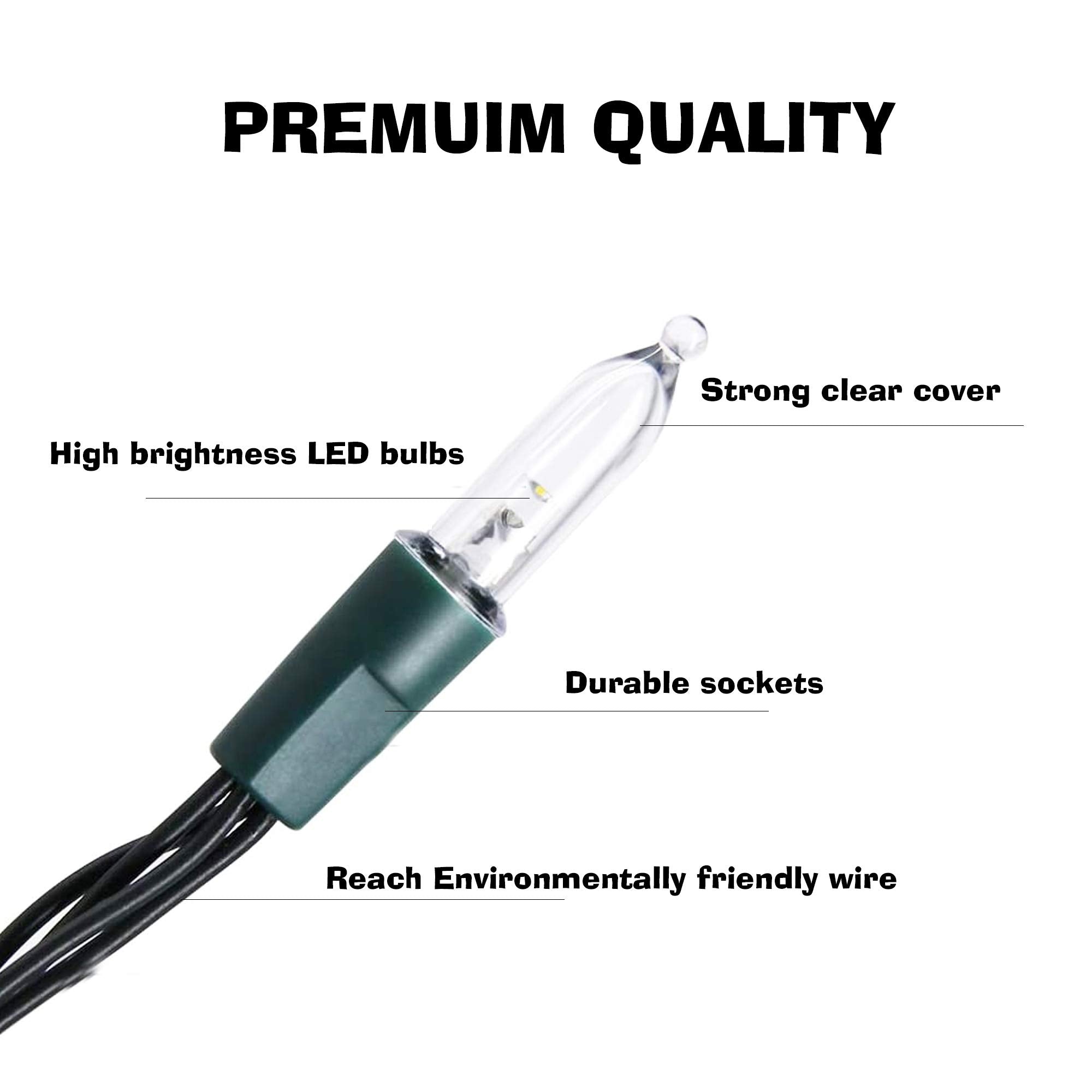 Funpeny 50 Led Outdoor Christmas Lights, 16 Ft Mini String Light With 8 Modes, Waterproof Tree Lights For Indoor Outdoor Patio G