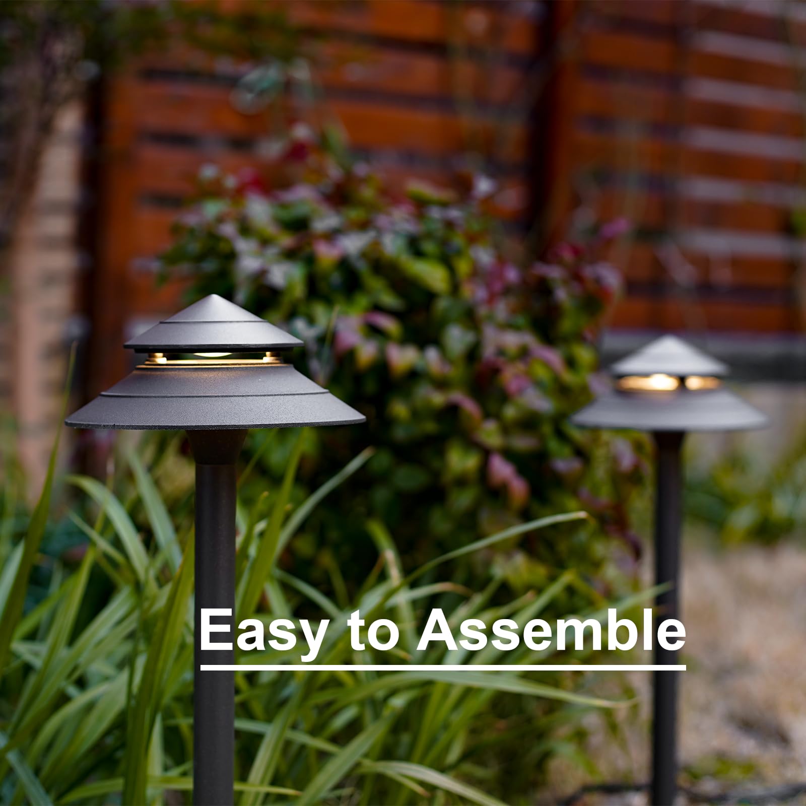 Goodsmann 3W Led Pathway Lights 8Pk - 180 Lumen, 3000K Warm White, Aluminum, Black & Gray, Model 9128-21601-08