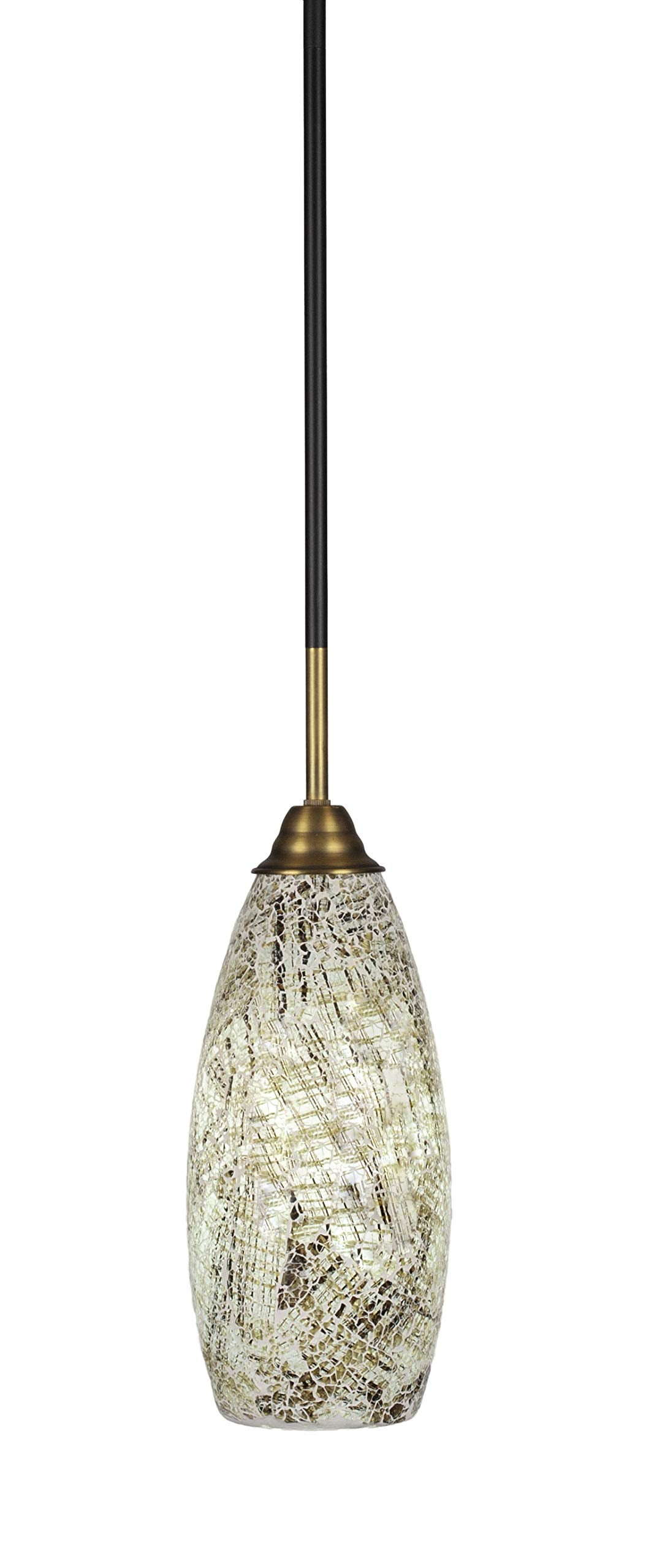 Toltec Lighting Paramount 1 Light Mini Pendant in Matte Black & Brass (3401-MBBR-5064)