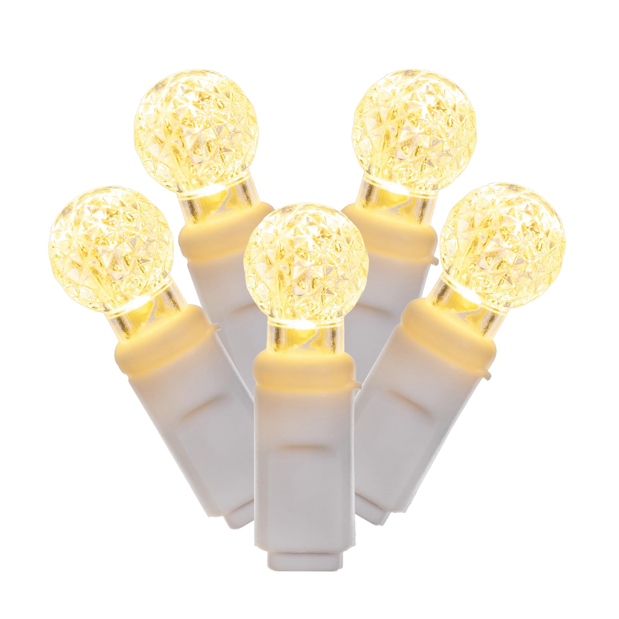 Vickerman LED Light Set 100 Count G12 Warm White Lights on White Wire Model X4W9101PBG