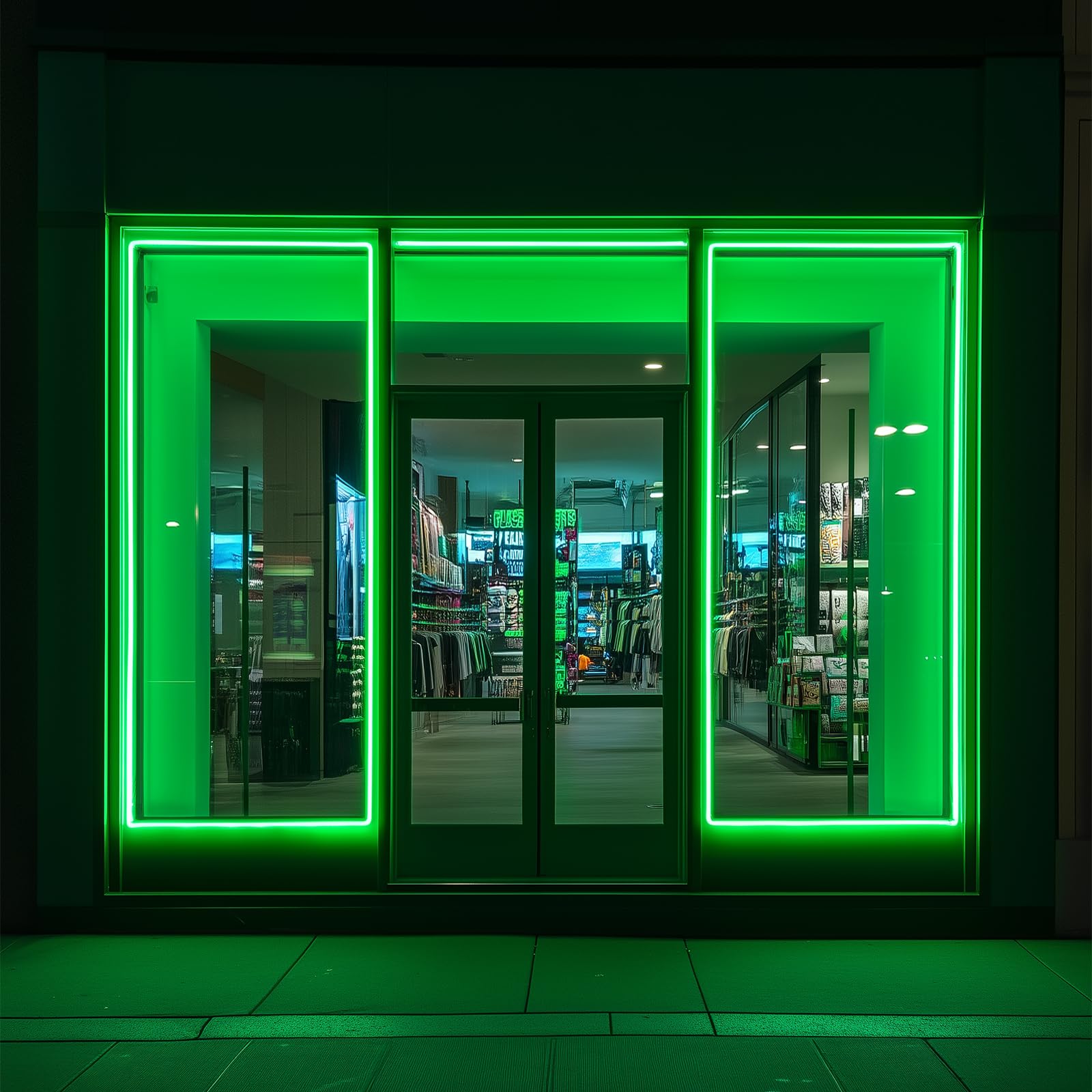 Gzbtech Flexible Led Neon Rope Lights 16.4Ft Ac 110-120V Waterproof Strip Light  120 Leds/M Cuttable Connectable Neon Lighting For Indoor Outdoor Home Decor/Commercial Building Use-Green 5M
