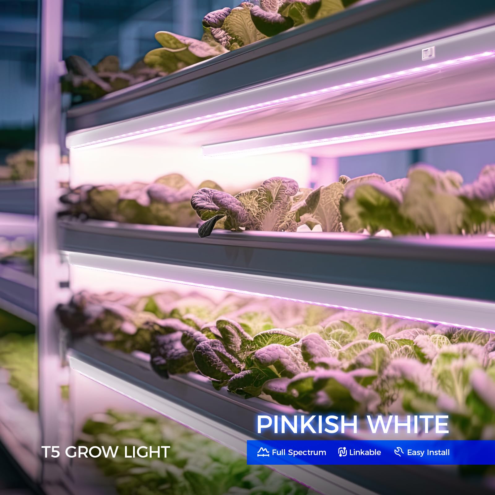 Barrina T5 Grow Light, Full Spectrum LED Grow Lights for Indoor Plants, 3ft 128W (8 x 16W, 800W Equivalent) Plant Light, Grow Li