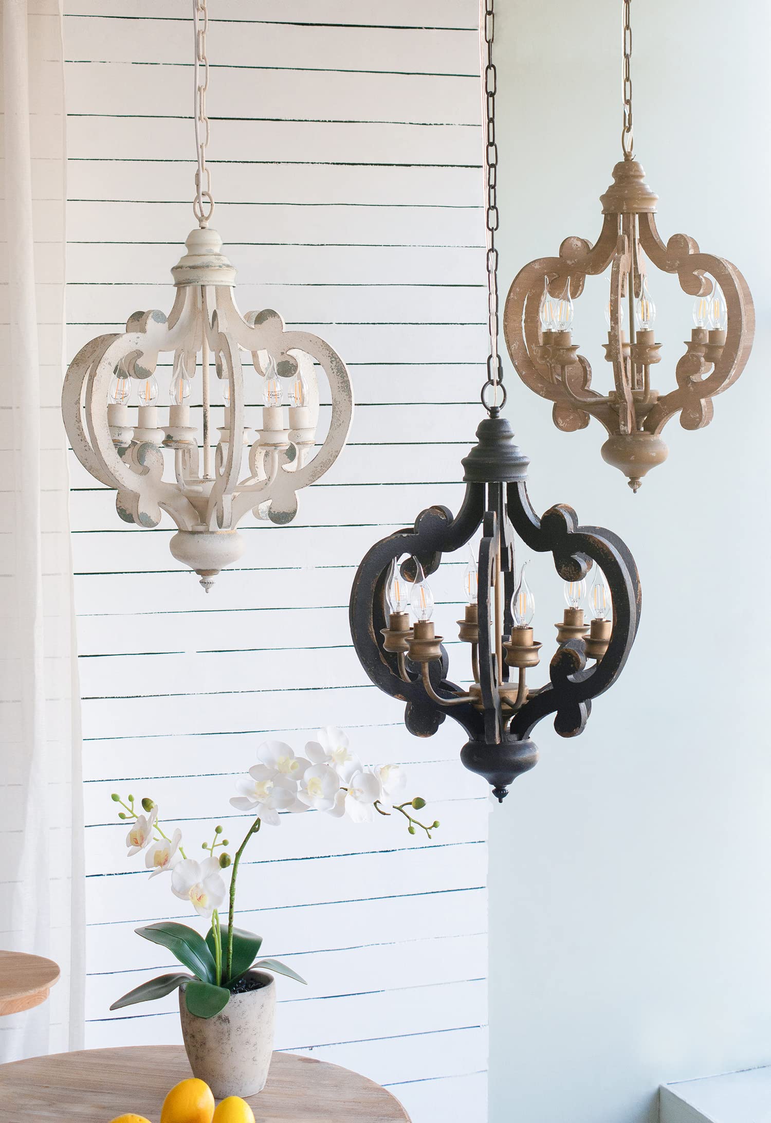Bhome Wood and Metal Chandelier, 20.5inx18inx24in, Multicolored, Model DSDT38552