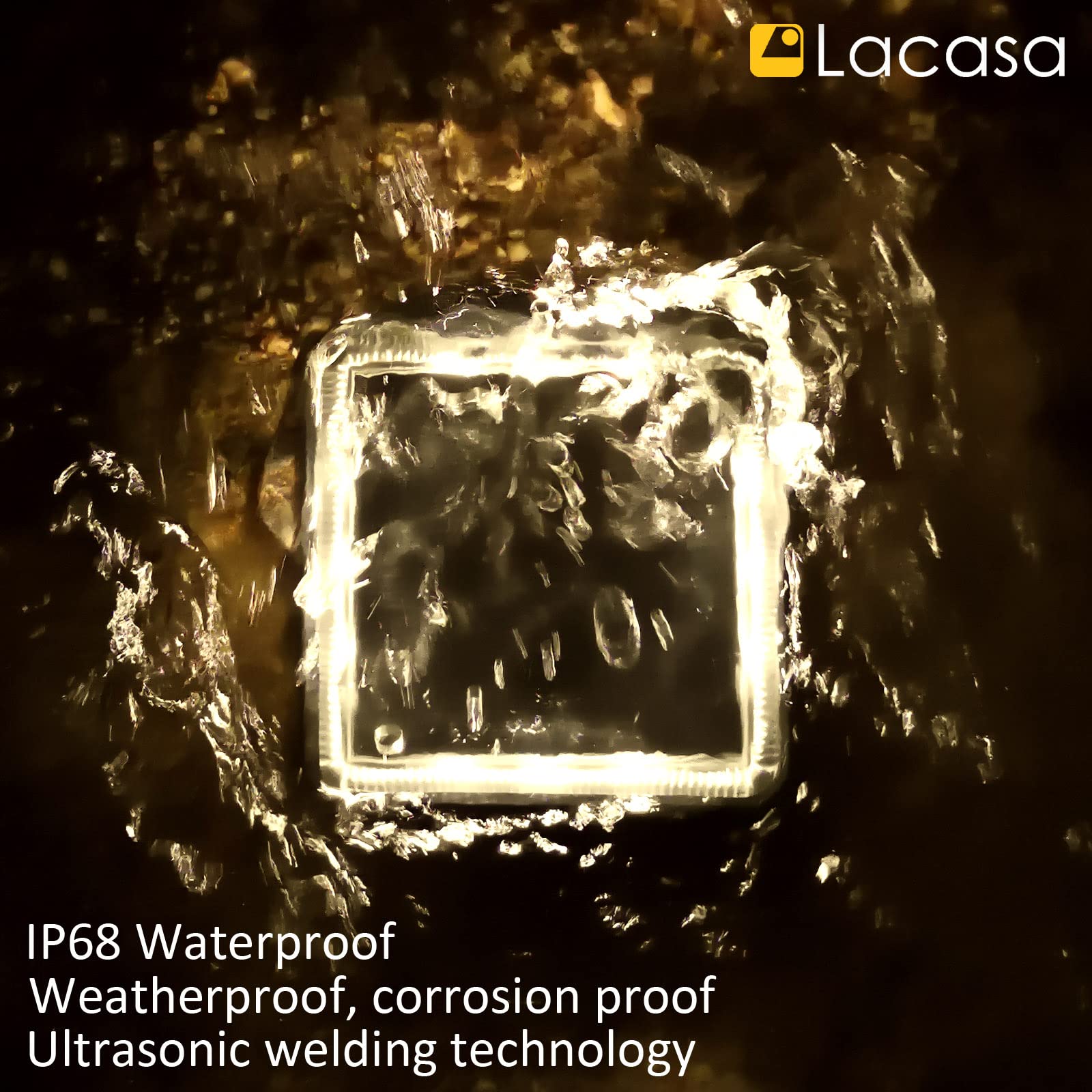 Solar Deck Lights, Driveway Walkway Dock Light Solar Powered Outdoor Stair Step Pathway LED Lamp for Backyard Patio Garden Groun