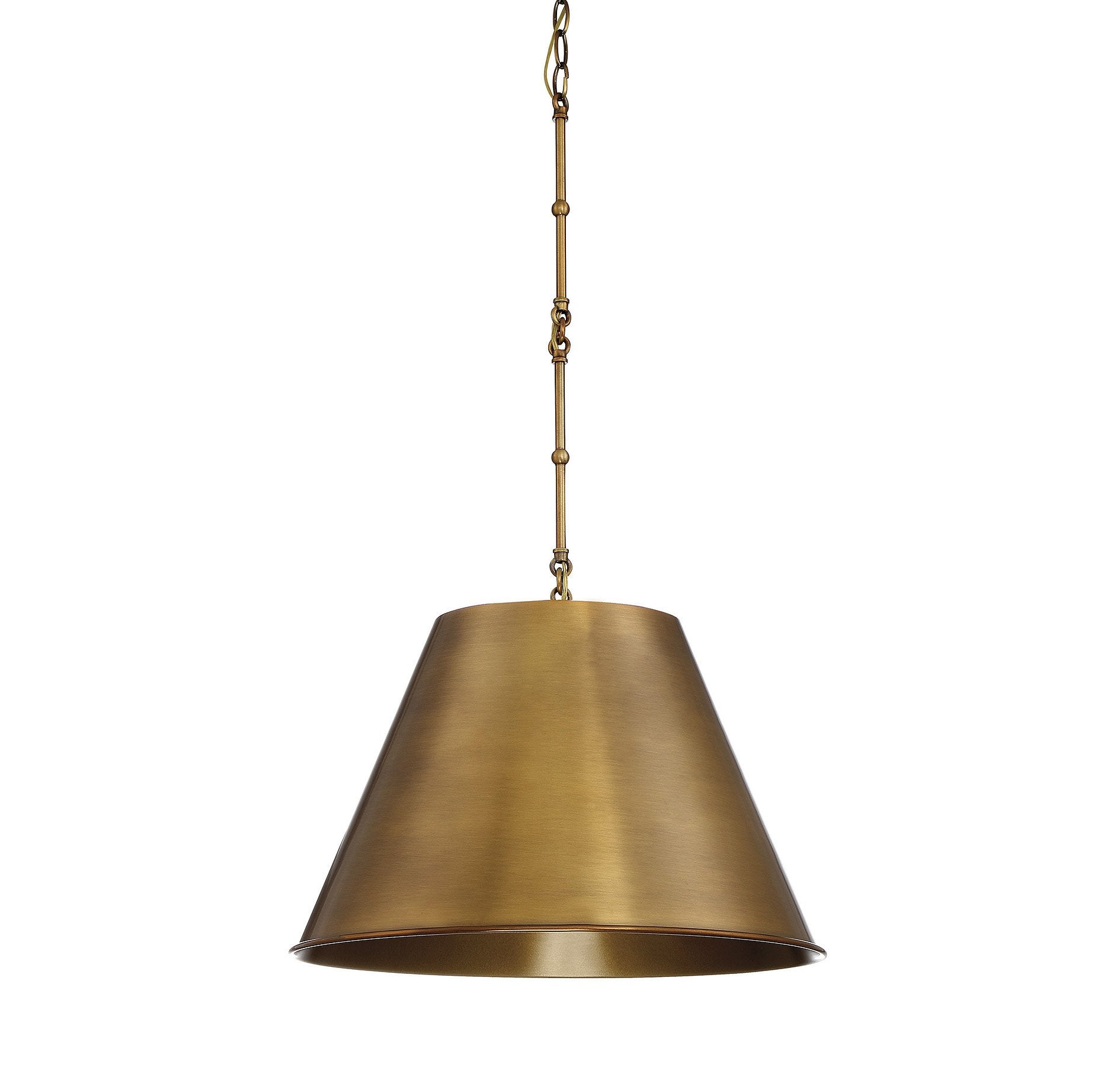 Savoy House 7-131-1-322 Alden Traditional Metal Cone Pendant, 1-Light 60 Watt, 18 H x 34 W, Warm Brass