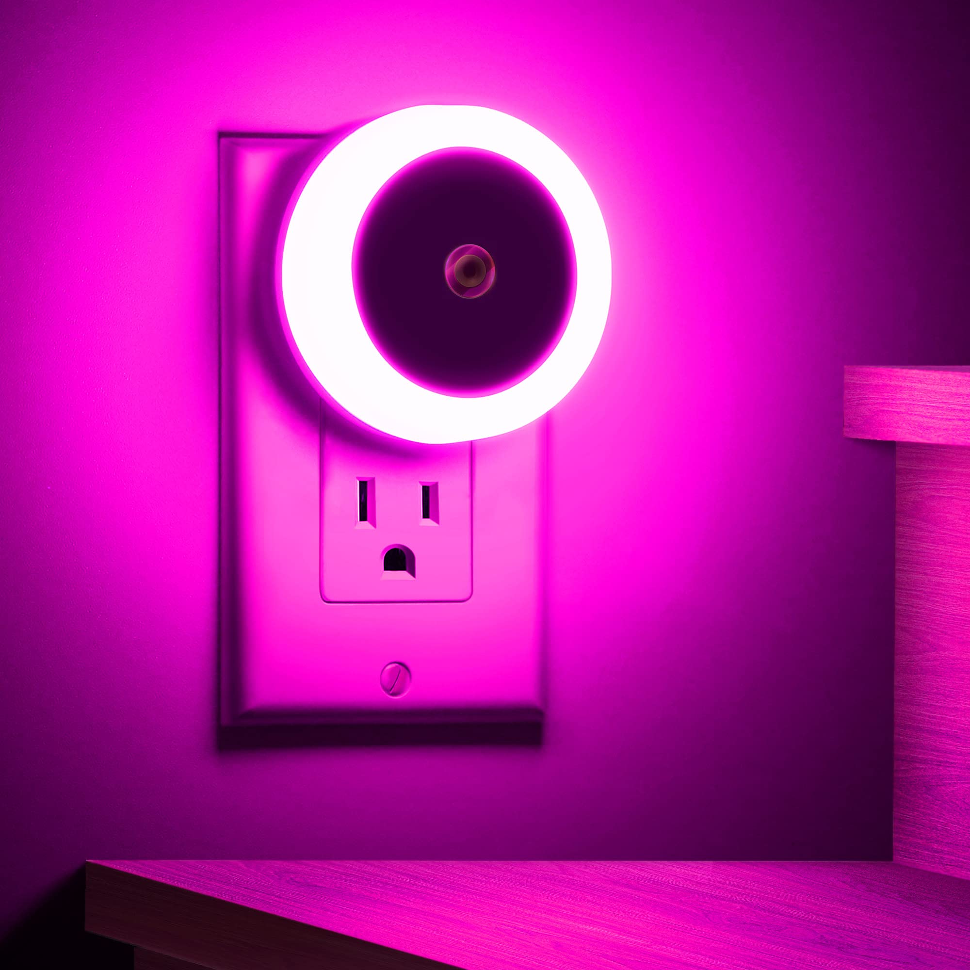 Briignite Purple Night Light, Night Lights Plug Into Wall [4Pack], Nightlight With Light Sensors For Kids Room, Baby Night Light