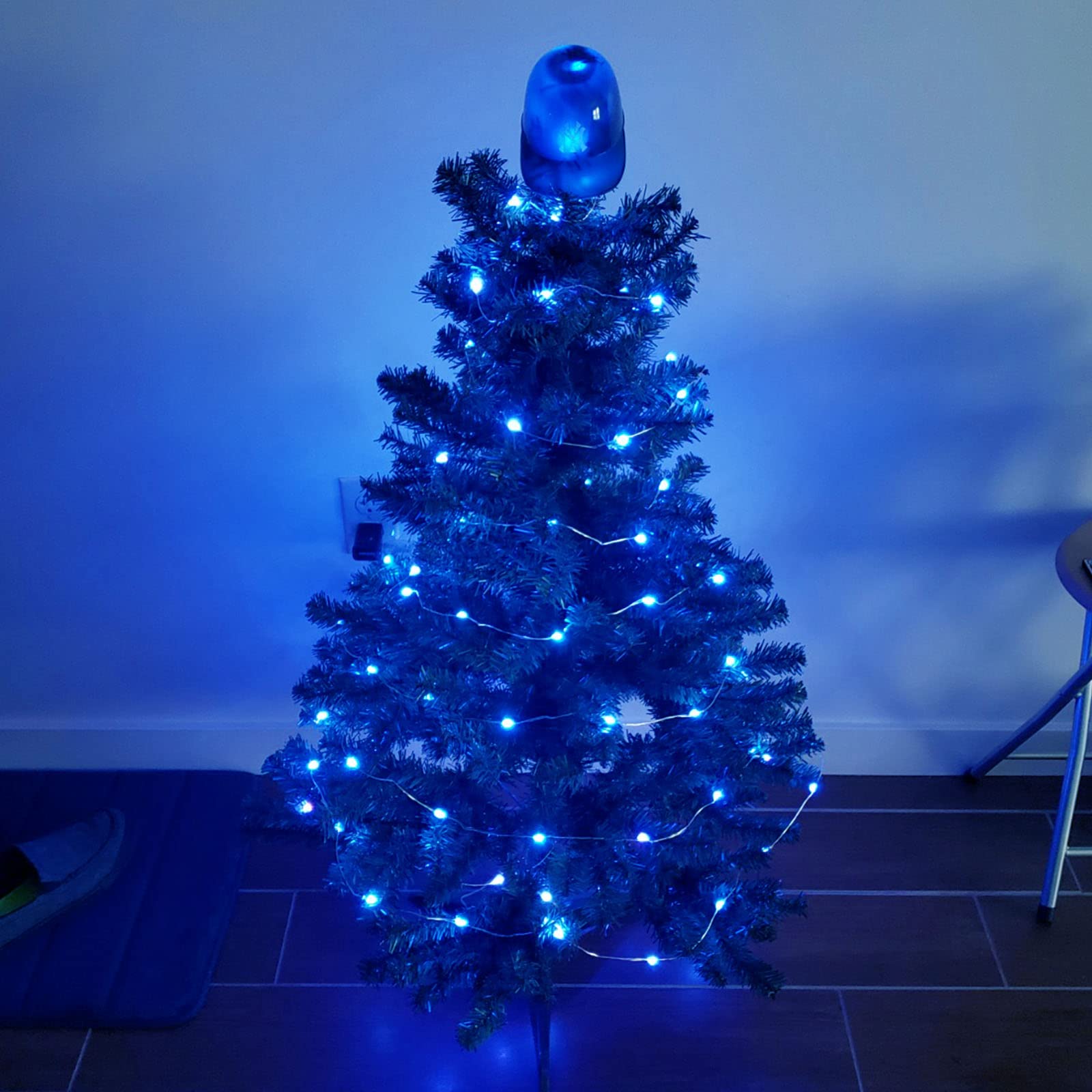 BHCLIGHT 66Ft 200LED Fairy Lights, Waterproof, 8 Modes, Timer, Copper, Blue, Model MLS-D4.5V1.35WUC-O