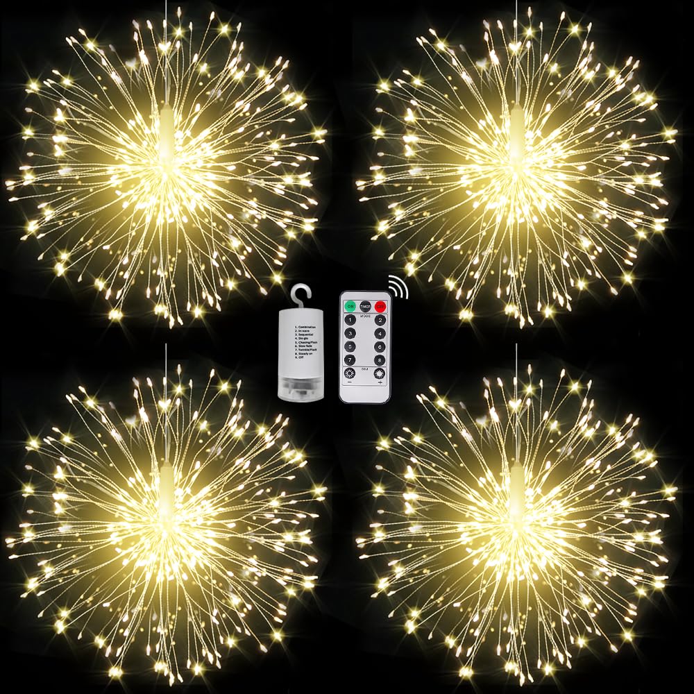 120 LED 8 Mode Battery Operated Copper Wire Fairy String Lights with Remote - For Wedding, Party, Garden, Christmas Decoration