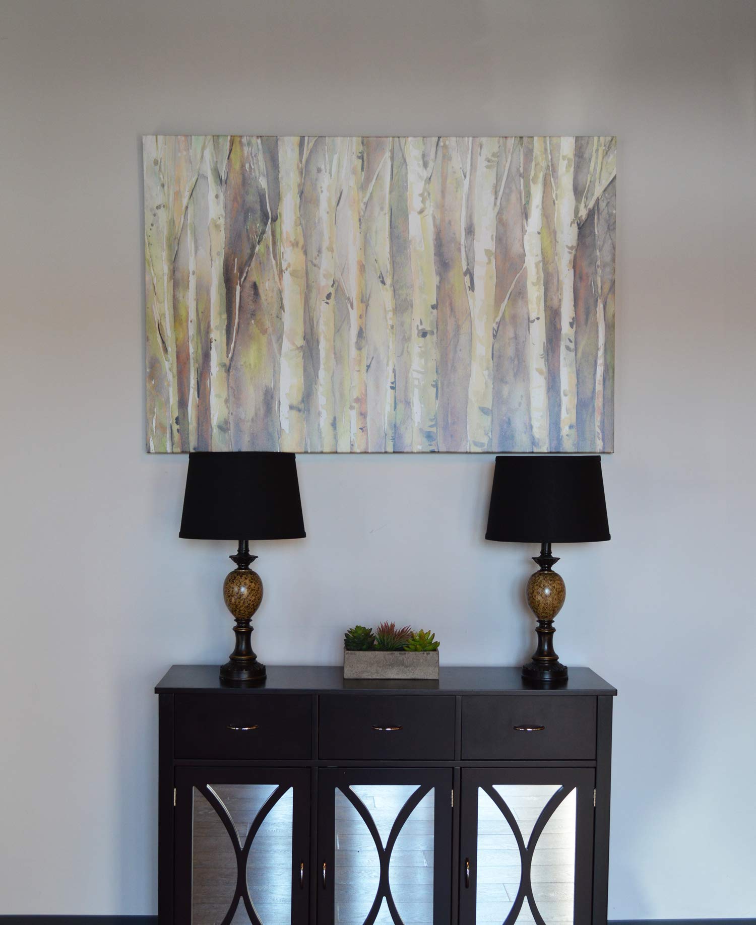 FenchelShades.com Set of 2 Fabric Lampshades 10in Top x 12in Bottom x 8in Slant Height Washer Attachment Linen Black 10-12-8-W-P