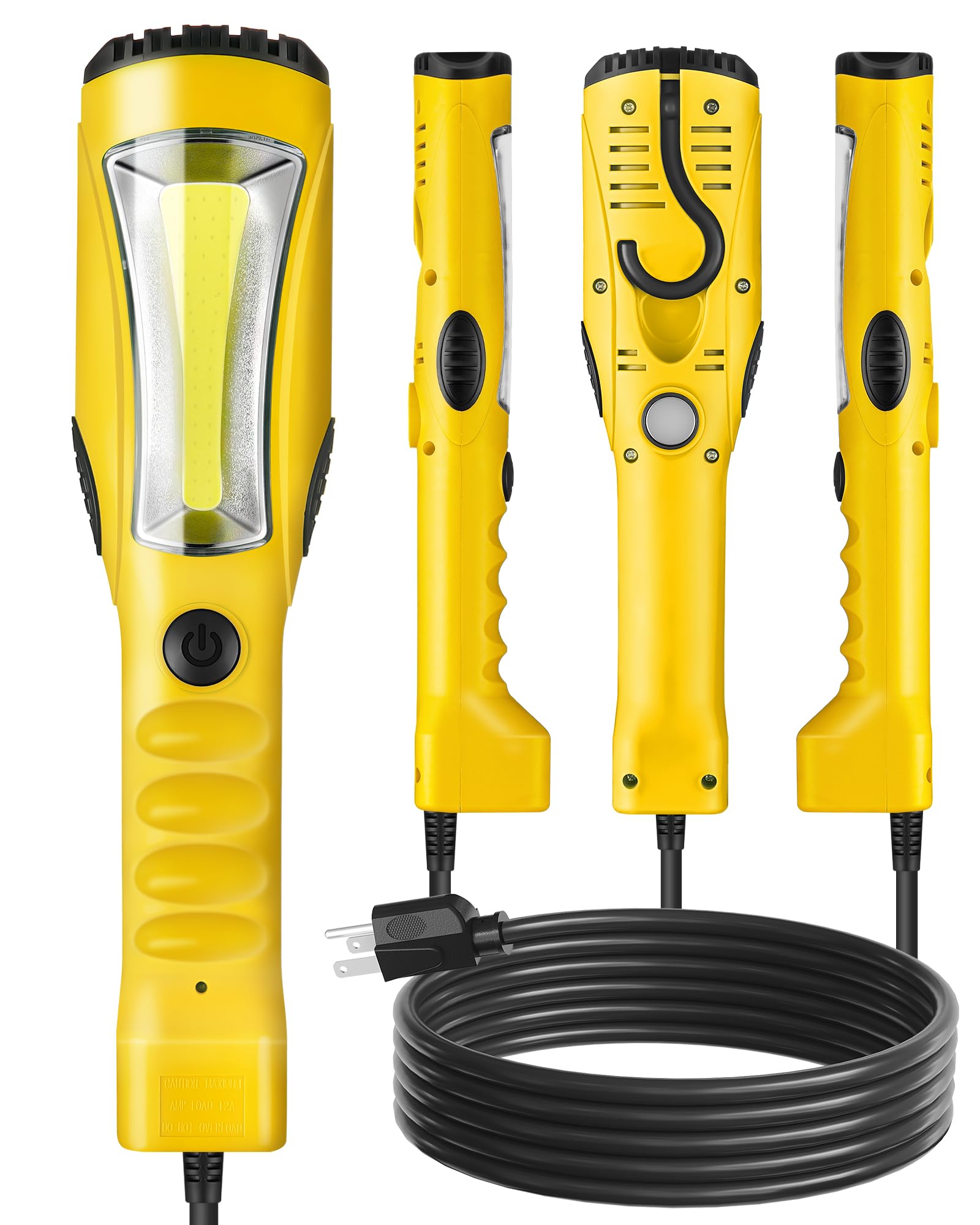 Wilawels 18W Led Work Light, 15Ft 2000Lm Cob Led Light, Handheld Underhood Trouble Light With Cord 16 Gauge Sjtw, Swivel Hook, For Garage, Workshop, Car Repair Scene, Etl Listed, Yellow Y03Wl06
