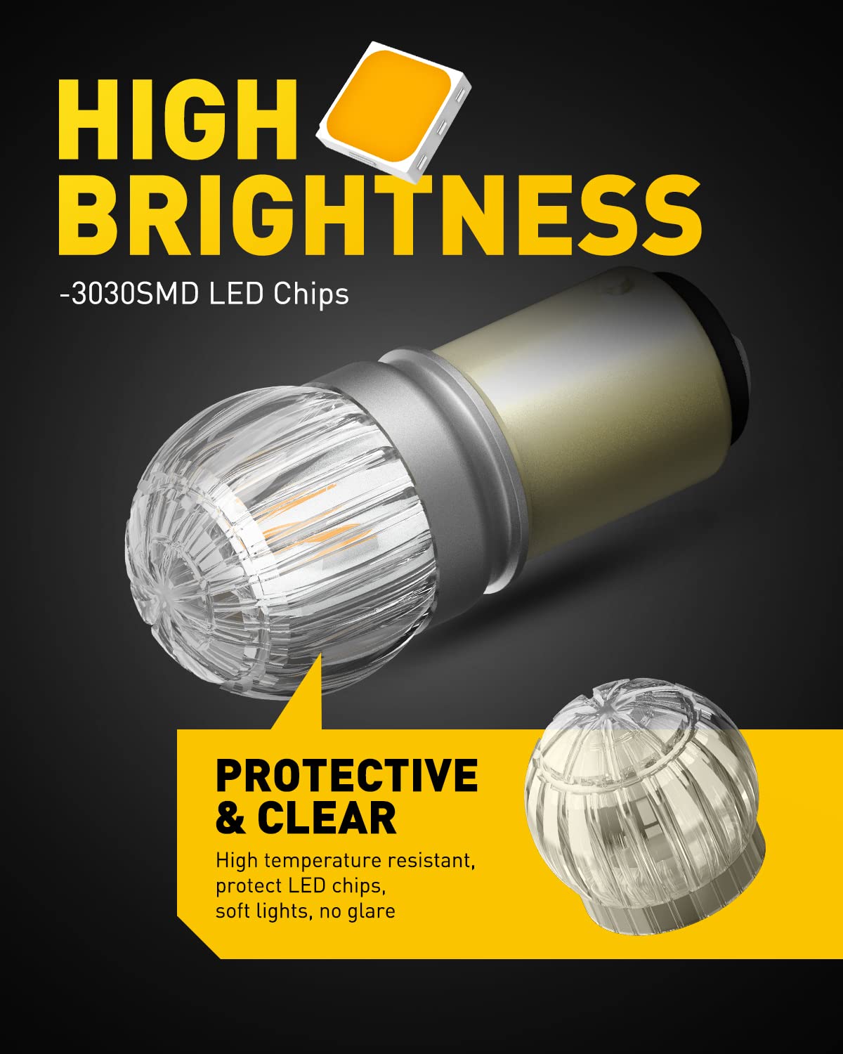 Auxito 1157 Led Bulbs Amber Turn Signal Light, Super Bright Unique 1:1 Design, 2057 2357 3496 7528 For For Blinker Turn Signal Bulbs, Tail Light, Stop Brake Lights, Side Marker Turn Signal Replacement