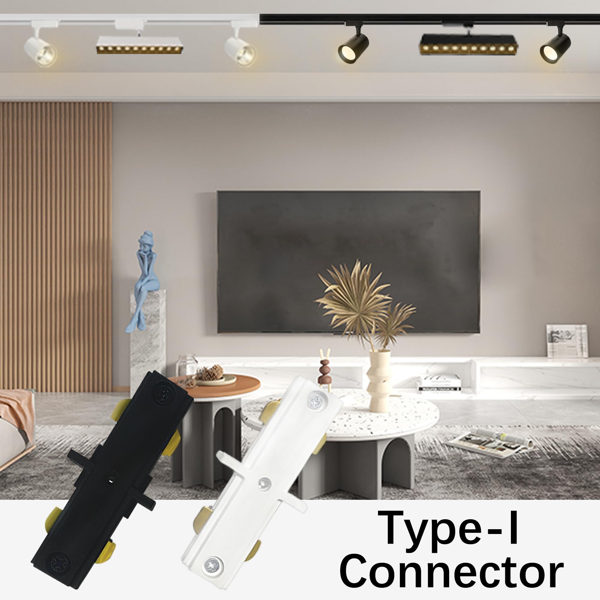 Yuemegou H Track I Connector H Type Single Circuit 3-Wire-1 Track Lighting Accessories For H Track System Track Lighting Connect