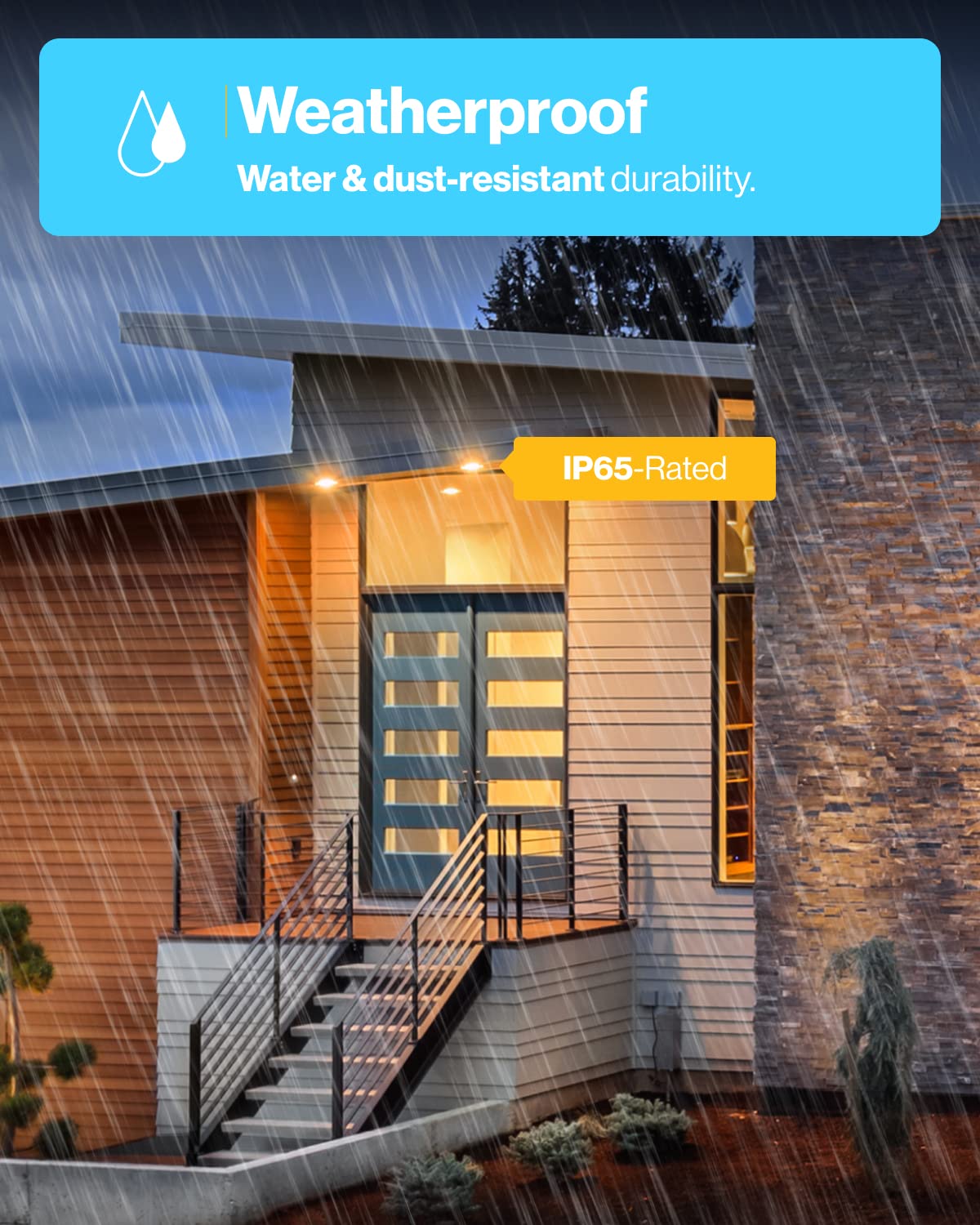 Sunco Outdoor LED Flood Light, 13W Dimmable, 5000K Daylight, 1050lm, E26 Base, Waterproof, 2 Pack