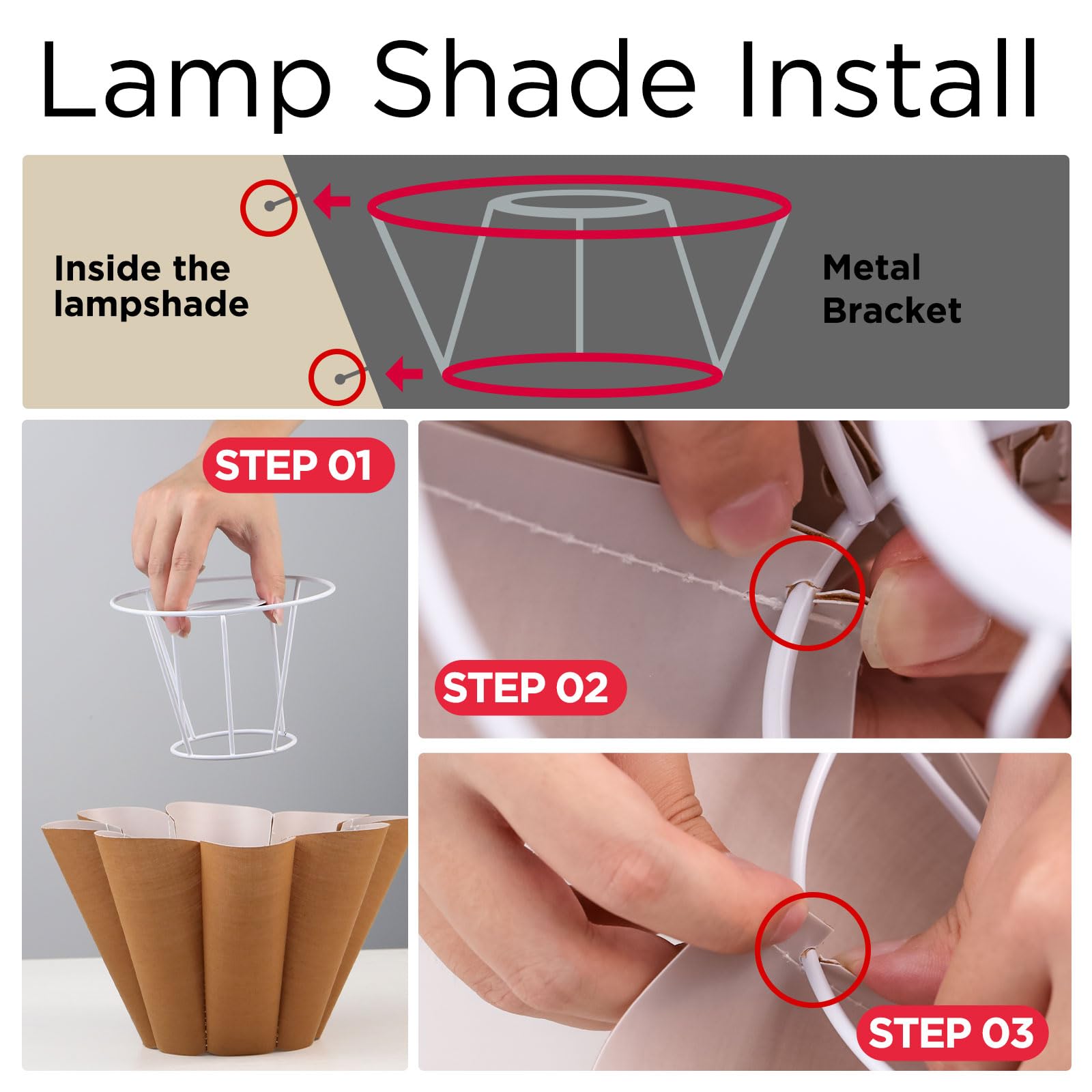 Kunjoulam Cute Small Table Lamp, Modern Bedside Nightstand Lamp With Coffee Fabric Lampshade, Metal Base For Bedroom Home Office