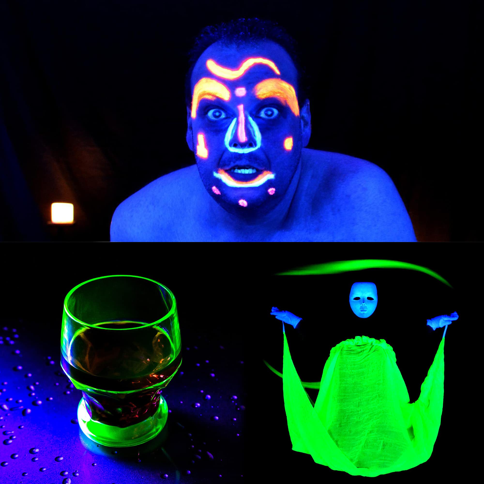 GREENIC 25W LED Black Light Bar, 1.3ft UV Glow Light with 5ft Cord, Perfect for Halloween, Birthday Decor, Body Paint, and Posters - Purple