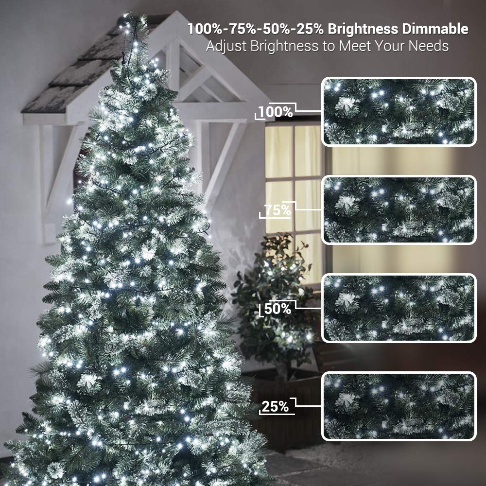 Brizled Color Changing Christmas Lights, 200 LED, 65.67ft, Cool White & Multicolor, 11 Modes, Remote Dimmable, Safe Adapter