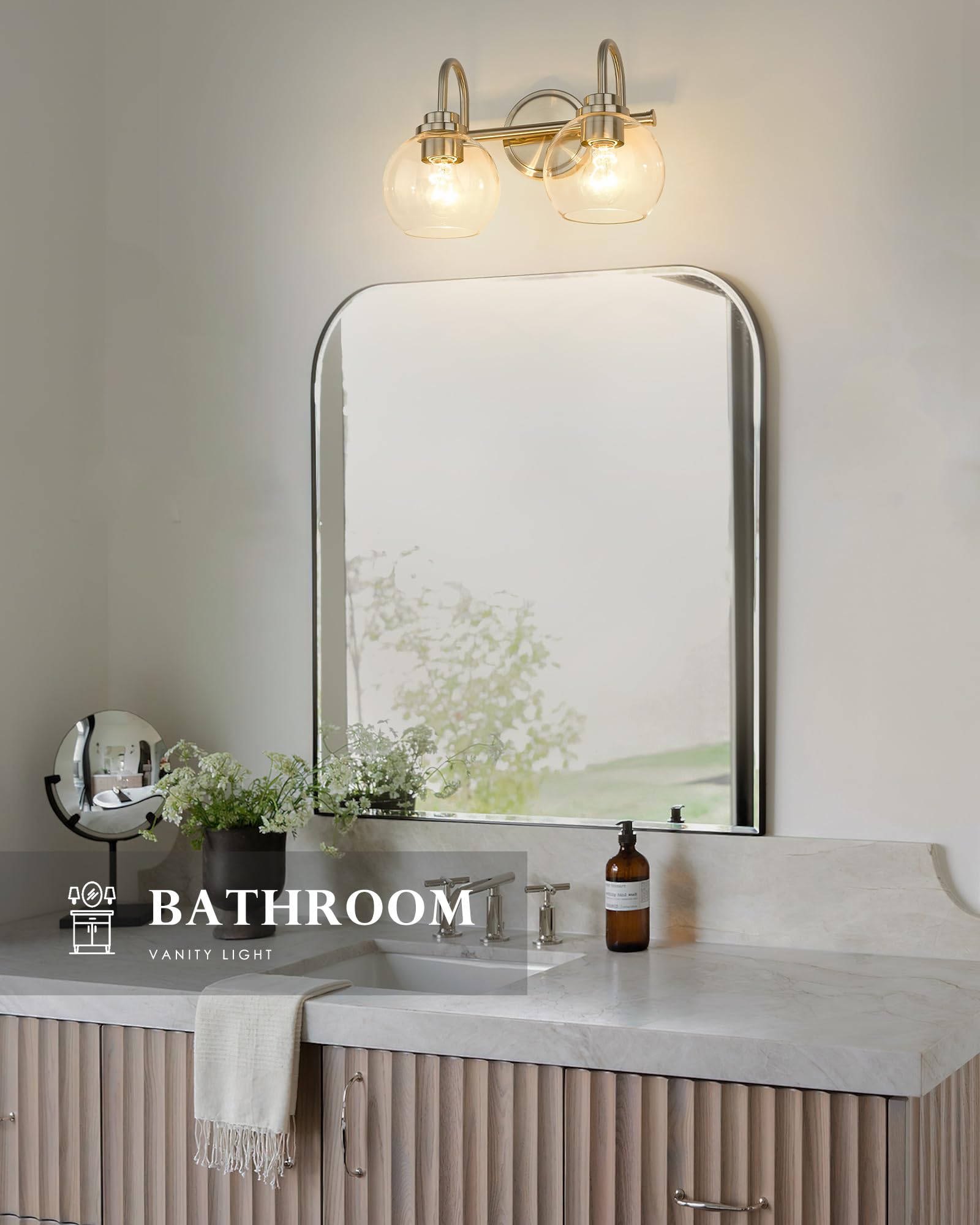 Audickic Bathroom Light Fixtures, 4-Light Vanity Lights, Metal, Brushed Gold, 30 Inch, Model AD-22280-4W-GD
