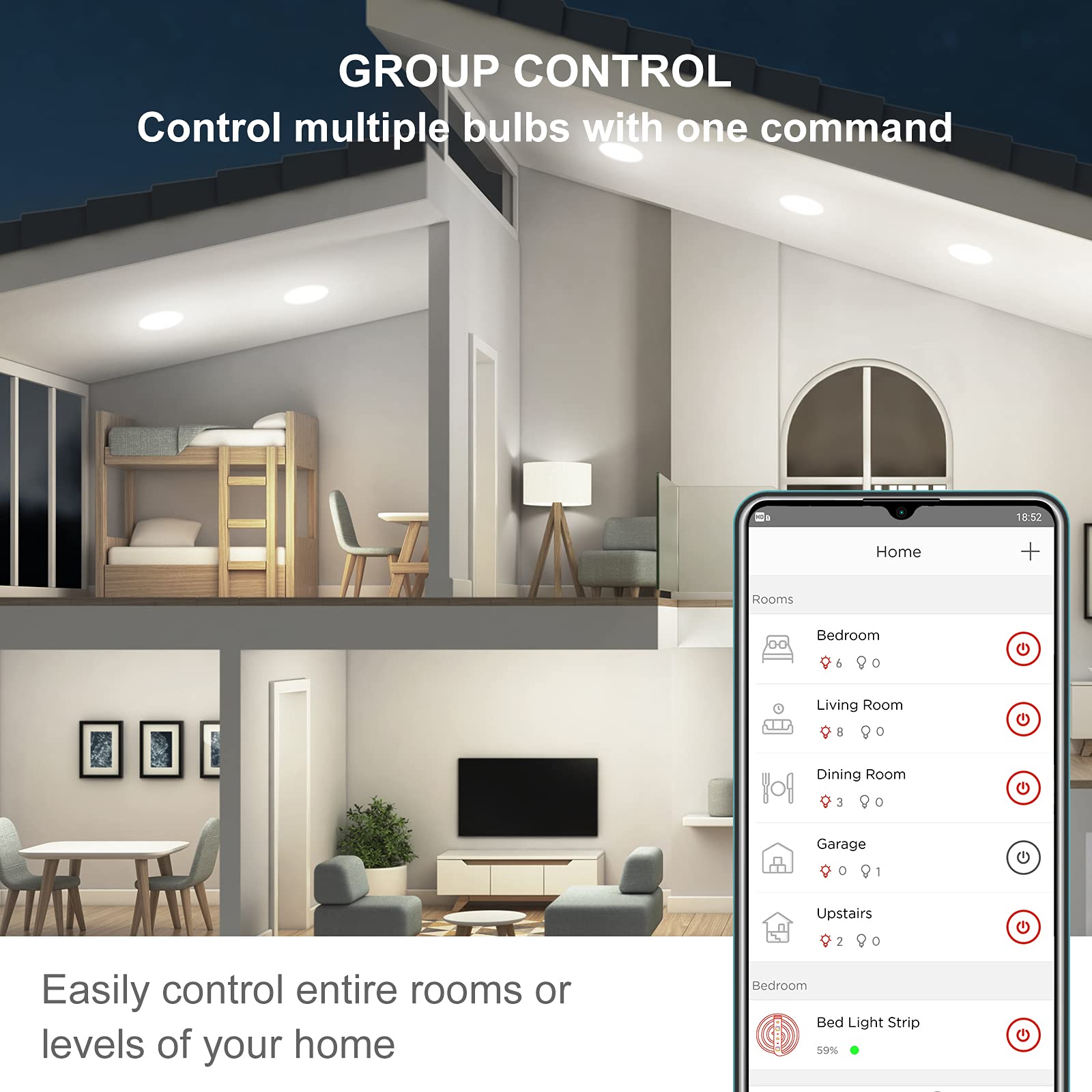 Sengled BR30 Smart Light Bulb, 60W Equivalent, Daylight, 2 Pack, WiFi, Works with Alexa & Google Assistant, Model W12-N11DL(FFS