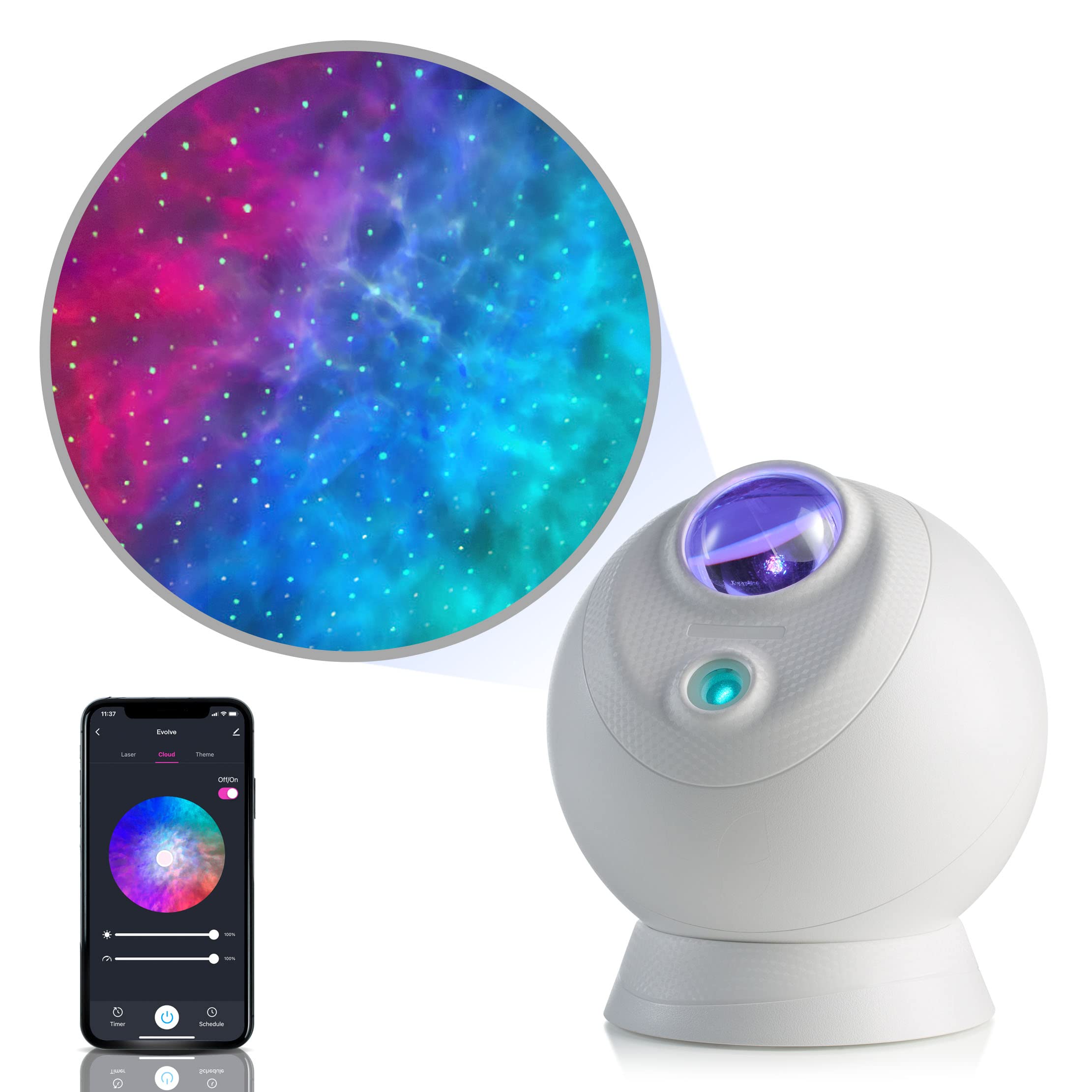 BlissLights Sky Lite Evolve - Star Projector, Galaxy Projector, LED Nebula Lighting, WiFi App, for Meditation, Relaxation, Gamin