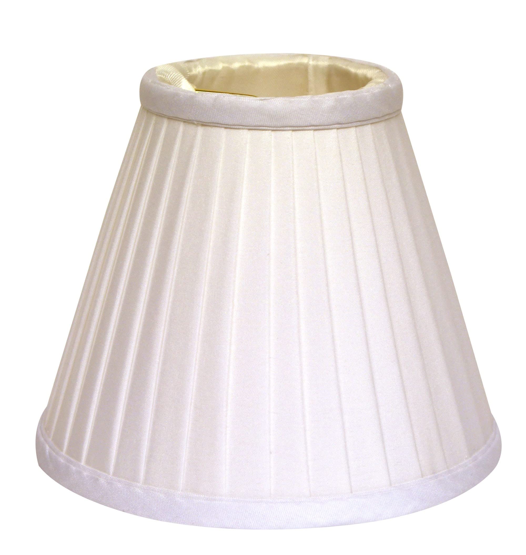 Homeroots 470088 4 In. White Slanted Pleat Chandelier Silk Lampshades - Set Of 6
