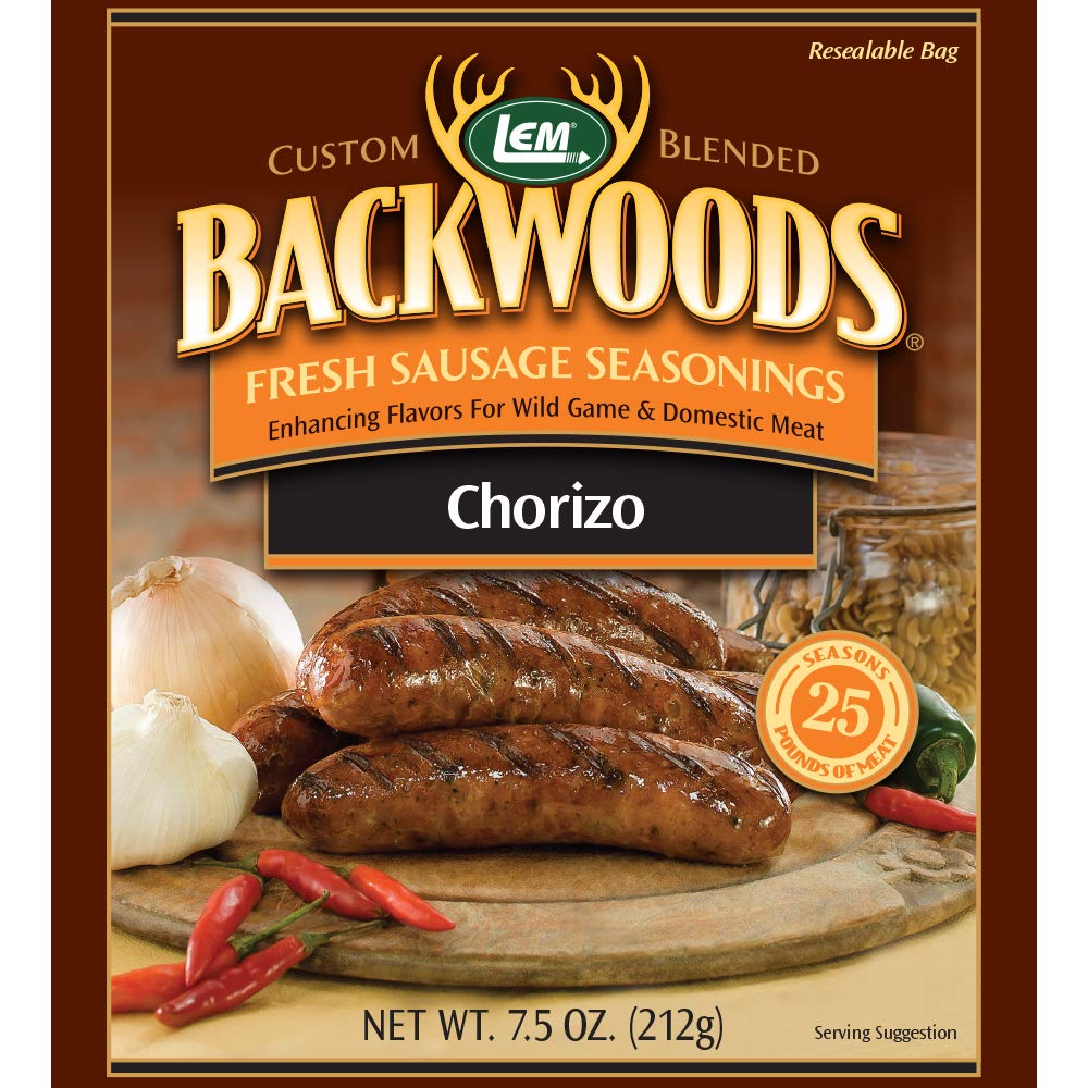 Lem Products Backwoods Chorizo Fresh Sausage Seasoning, Ideal For Wild Game And Domestic Meat, Seasons Up To 25 Pounds Of Meat,