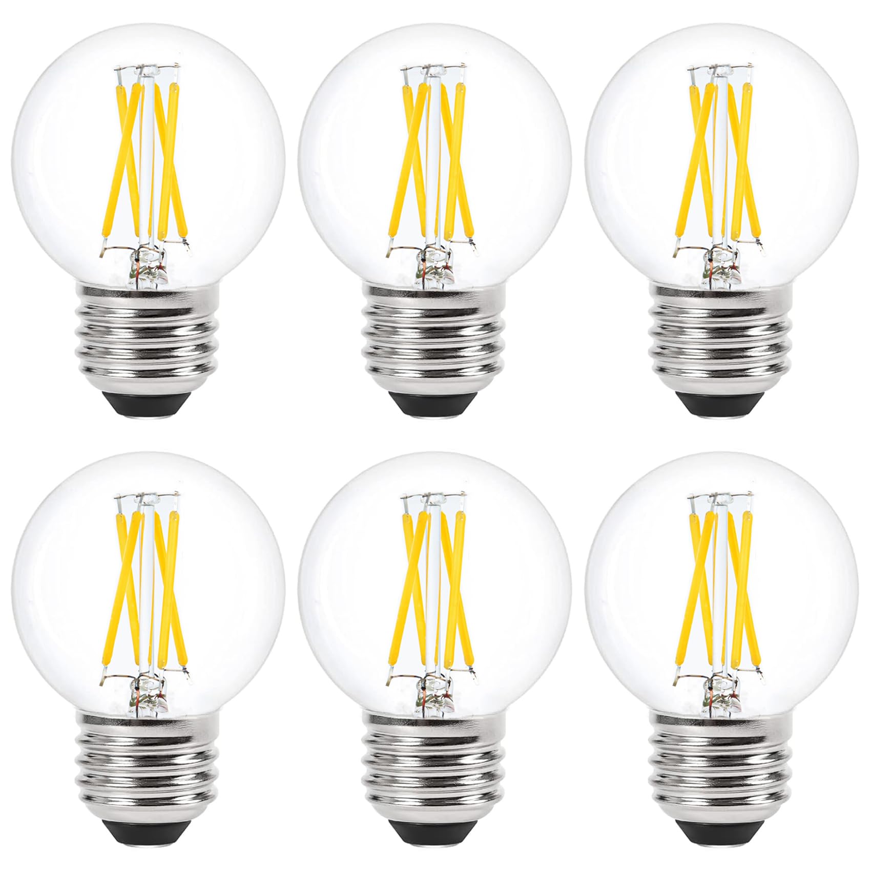 Sunaiony G16.5 Light Bulbs 40 Watt Equivalent E26 Globe Bulb Dimmable, Small Globe Light Bulbs Led 4W 2700K Warm White, Clear Gl