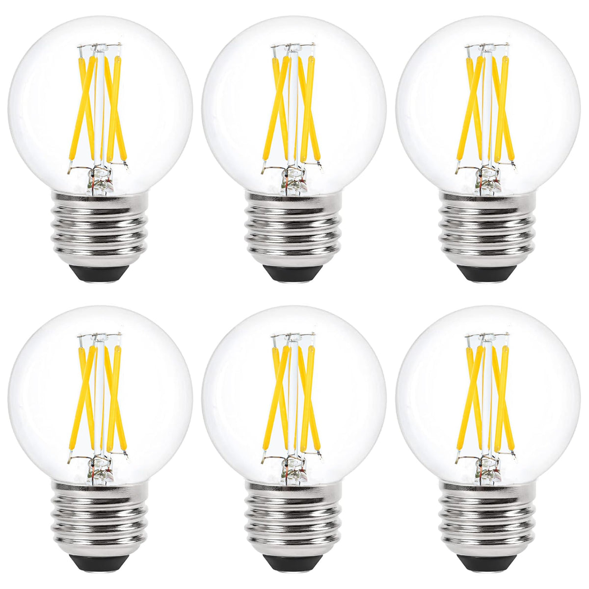 Sunaiony G16.5 Light Bulbs 40 Watt Equivalent E26 Globe Bulb Dimmable, Small Globe Light Bulbs Led 4W 2700K Warm White, Clear Gl
